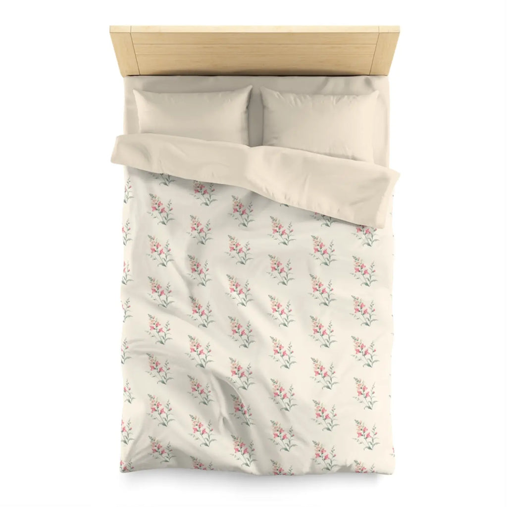 Floral Microfiber Duvet Cover - Cozy Bedroom Chic - DipaliZ