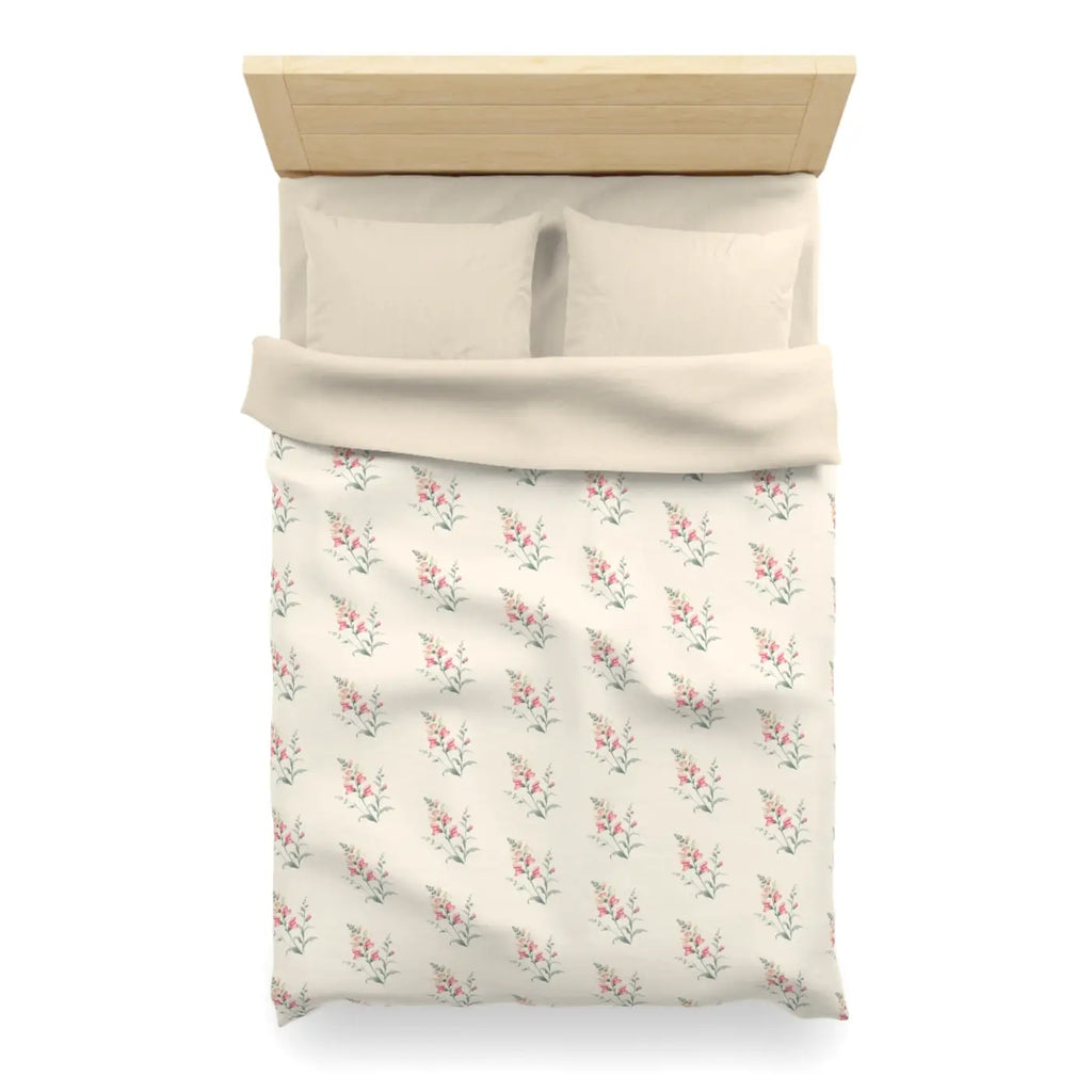 Floral Microfiber Duvet Cover - Cozy Bedroom Chic - DipaliZ
