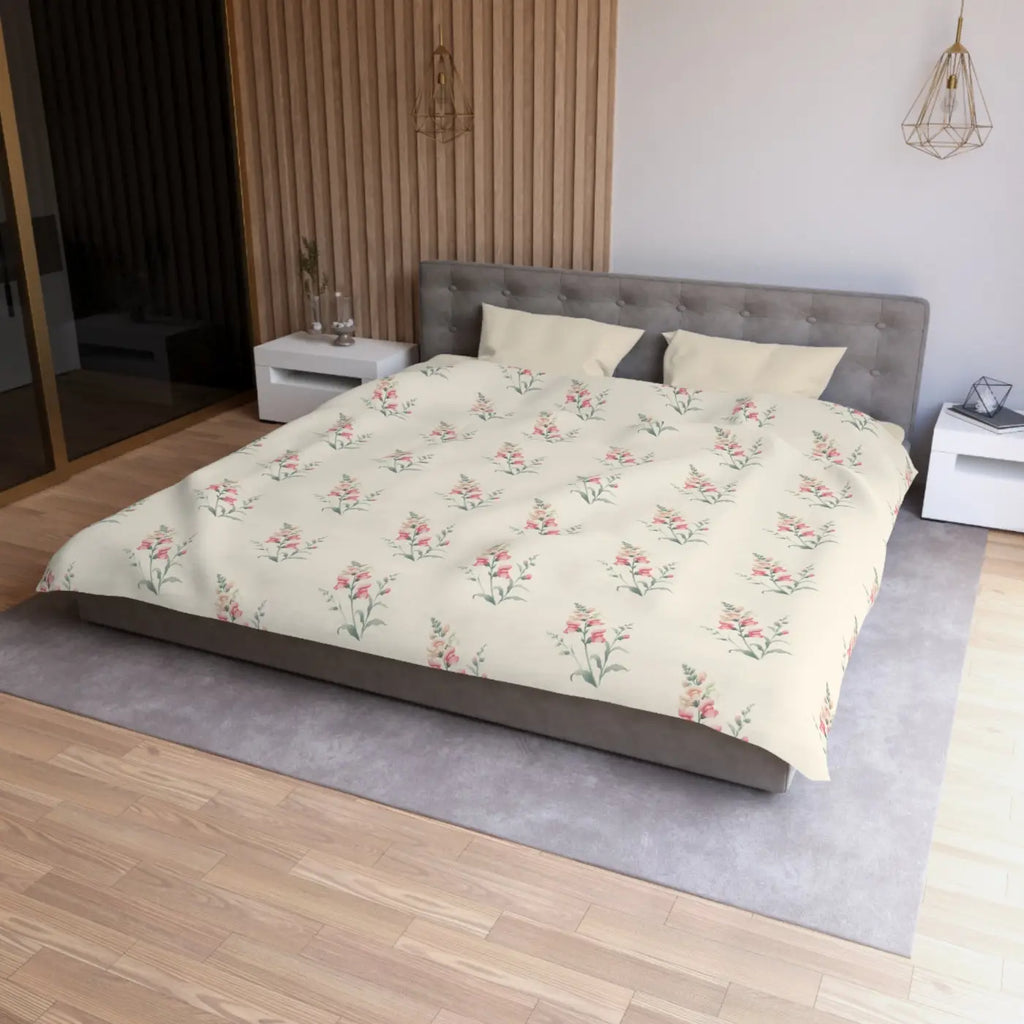 Floral Microfiber Duvet Cover - Cozy Bedroom Chic - DipaliZ