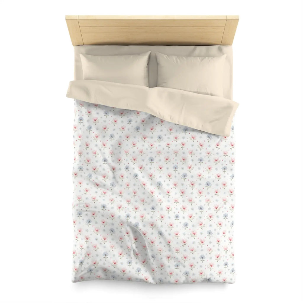 Floral Microfiber Duvet Cover - Cozy Spring Bedding - DipaliZ