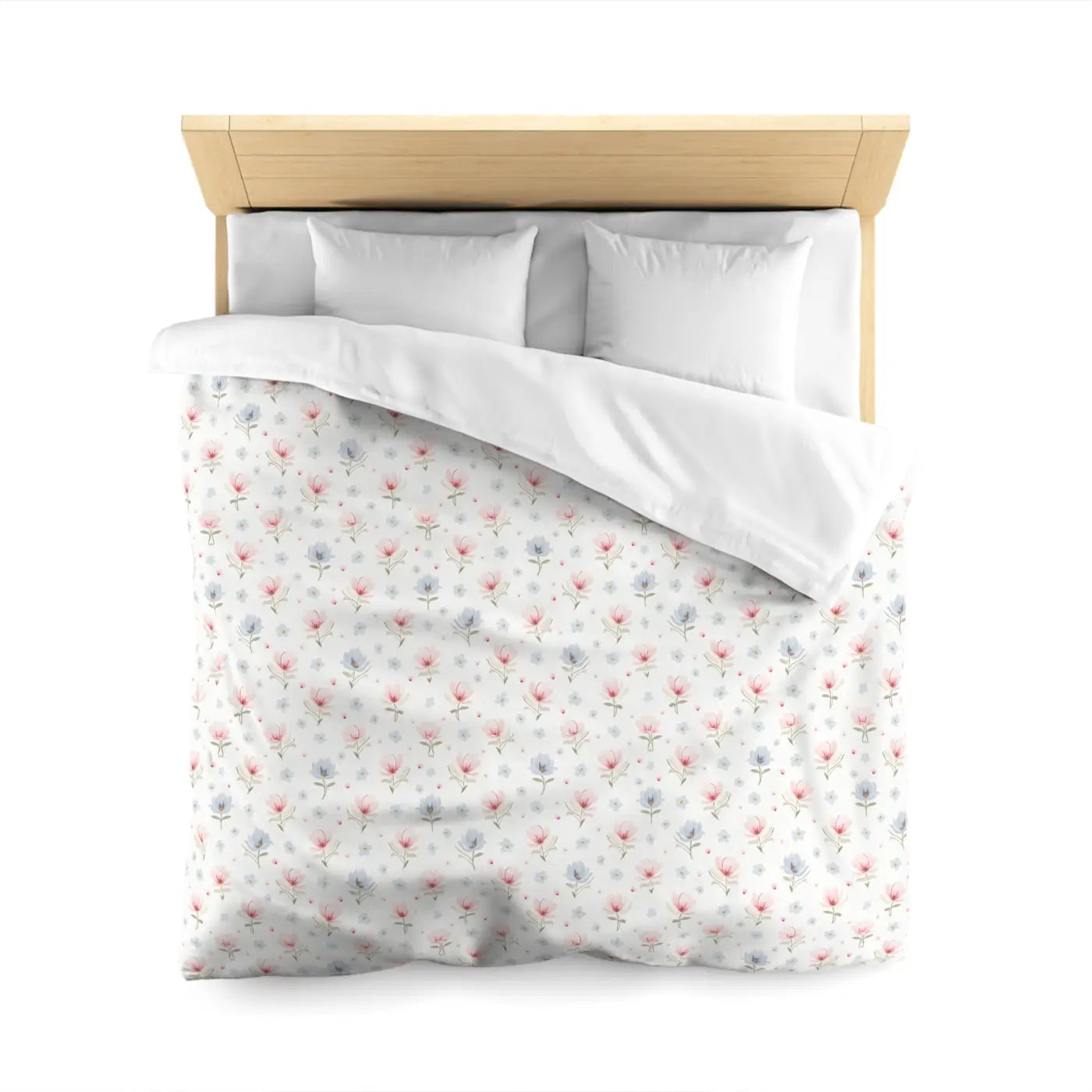 Floral Microfiber Duvet Cover - Cozy Spring Bedding - DipaliZ