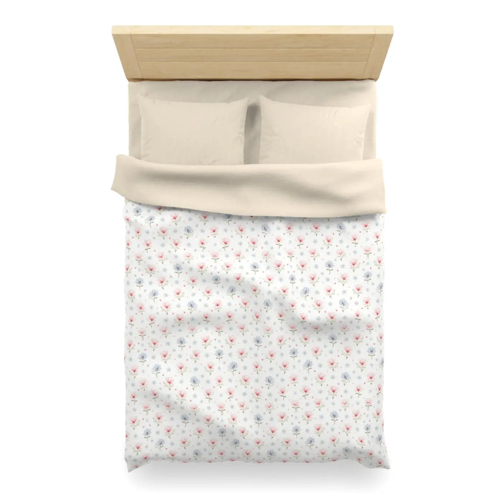 Floral Microfiber Duvet Cover - Cozy Spring Bedding - DipaliZ
