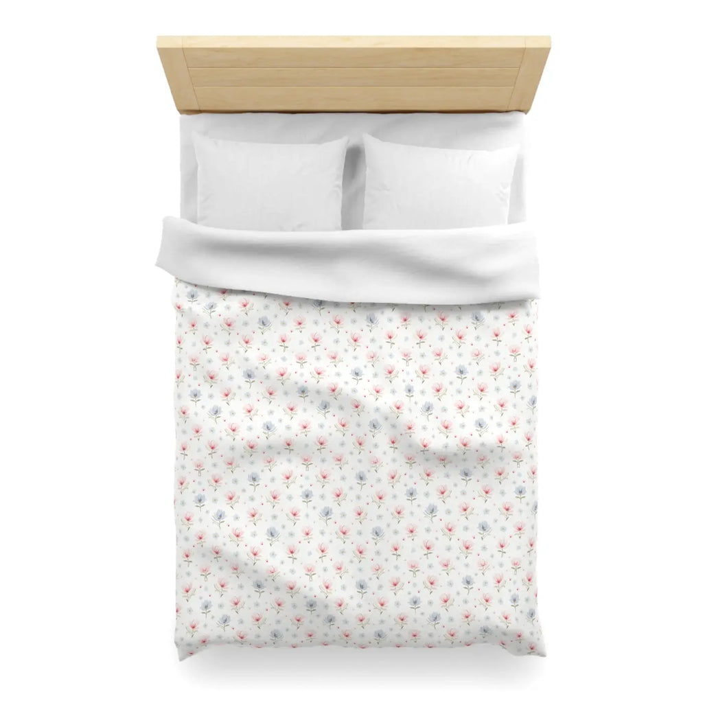 Floral Microfiber Duvet Cover - Cozy Spring Bedding - DipaliZ