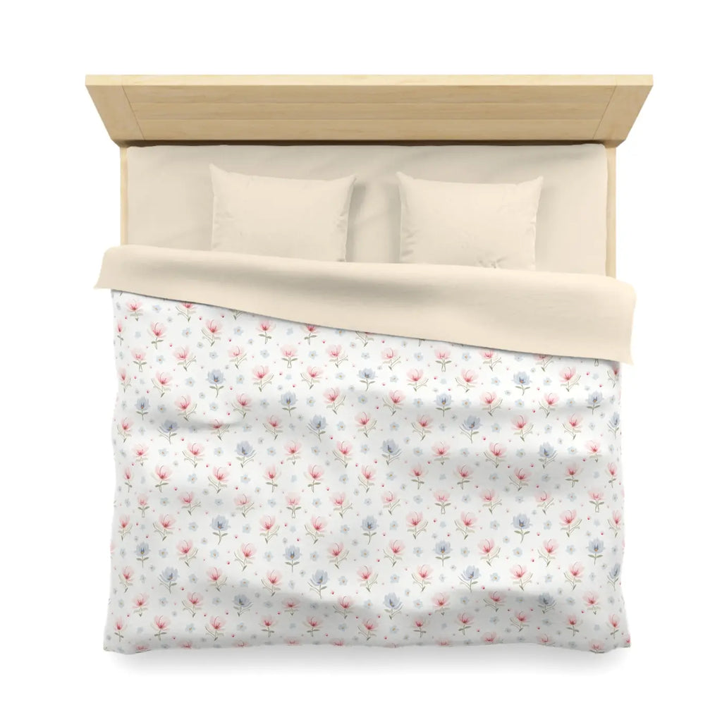 Floral Microfiber Duvet Cover - Cozy Spring Bedding - DipaliZ