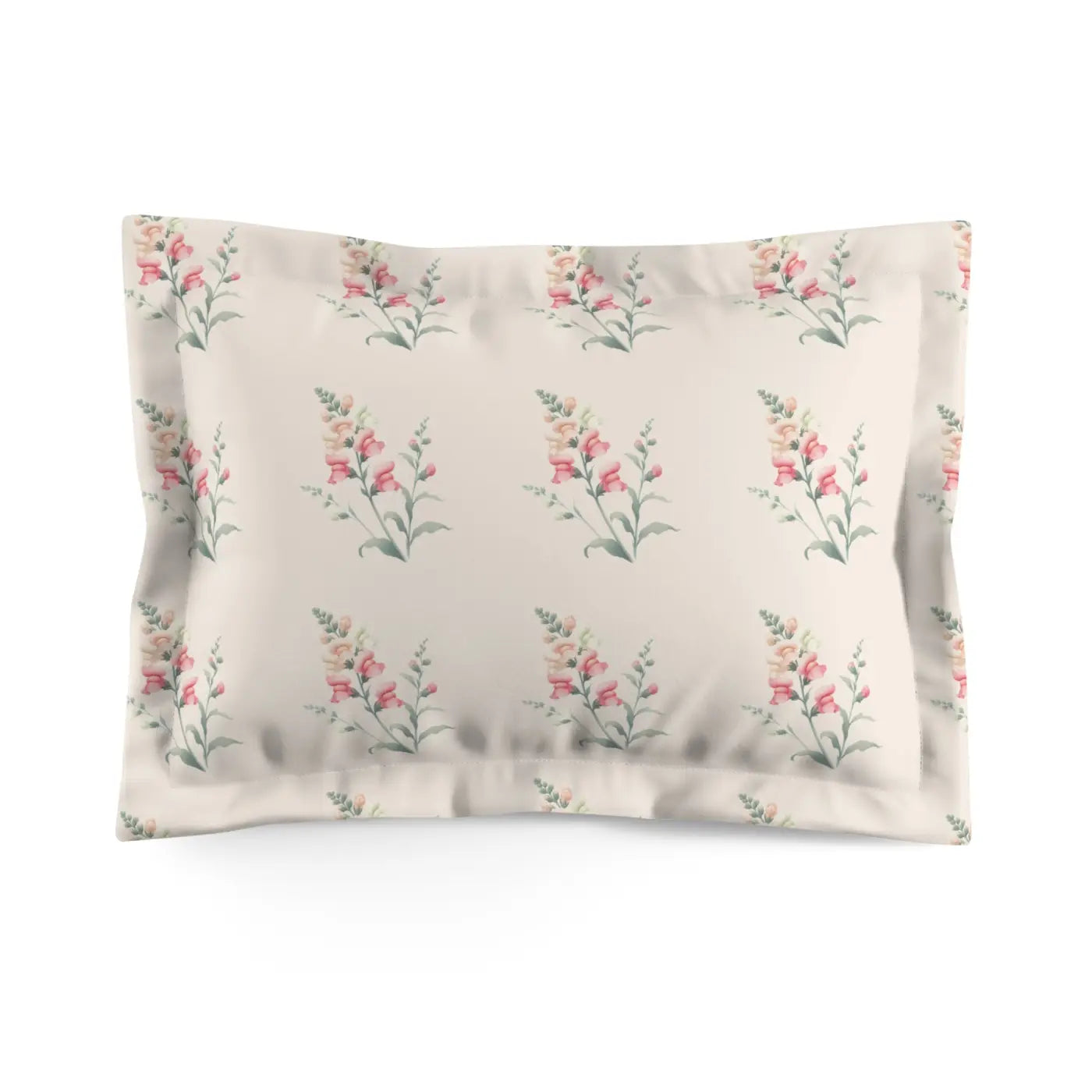 Floral Microfiber Pillow Sham - Soft Botanical Design - DipaliZ