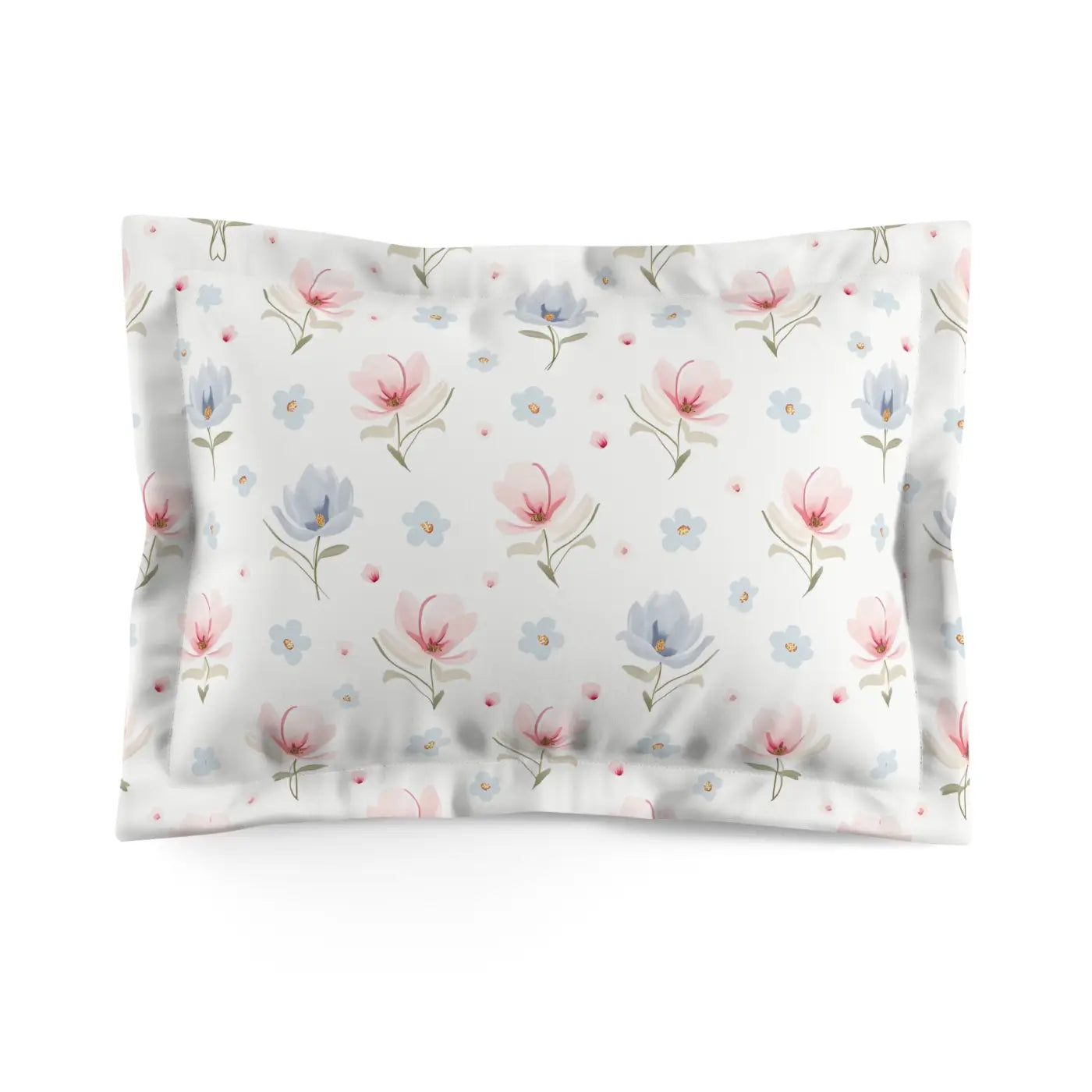 Soft Floral Microfiber Pillow Sham - Playful Elegance - DipaliZ