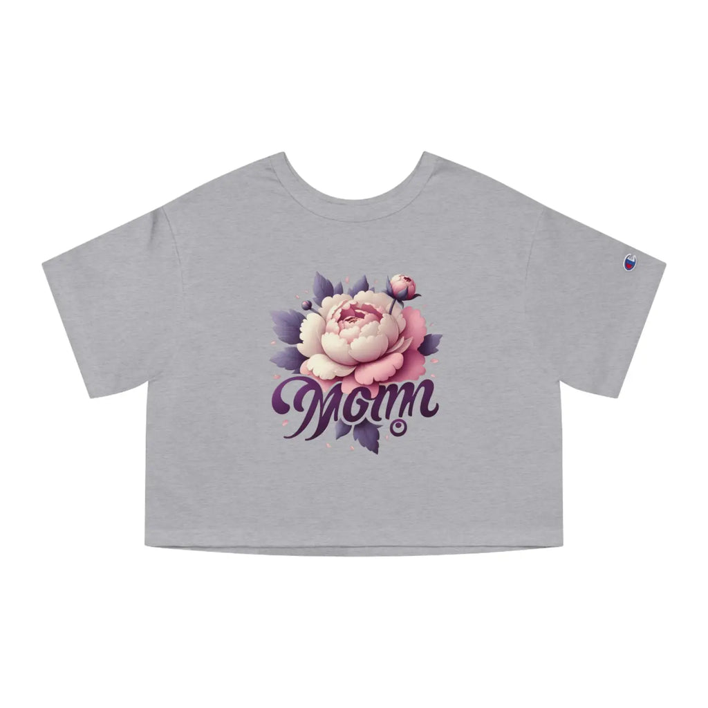 Vibrant Floral Mom Cropped Tee - Everyday Comfort - DipaliZ
