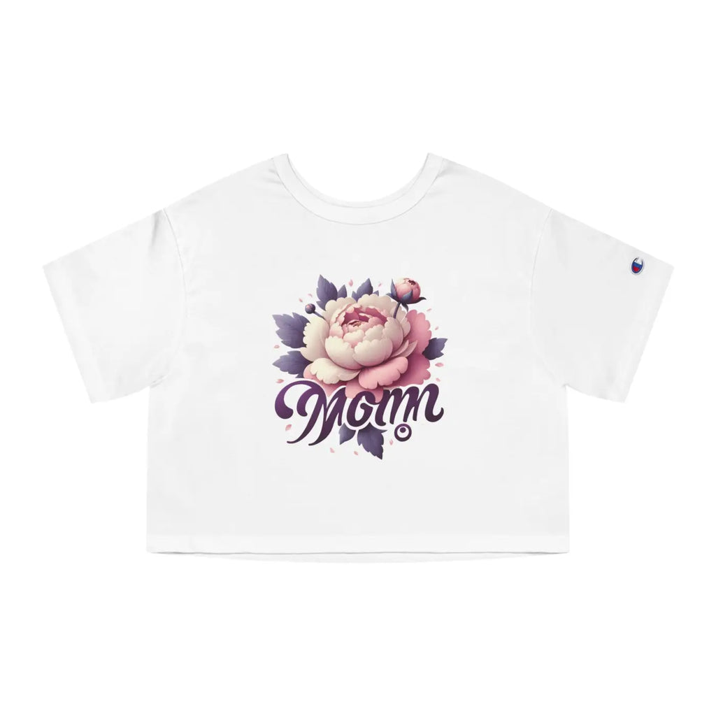 Vibrant Floral Mom Cropped Tee - Everyday Comfort - DipaliZ