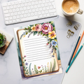 Floral Notepad Desk Essential - Inspired Planning - DipaliZ