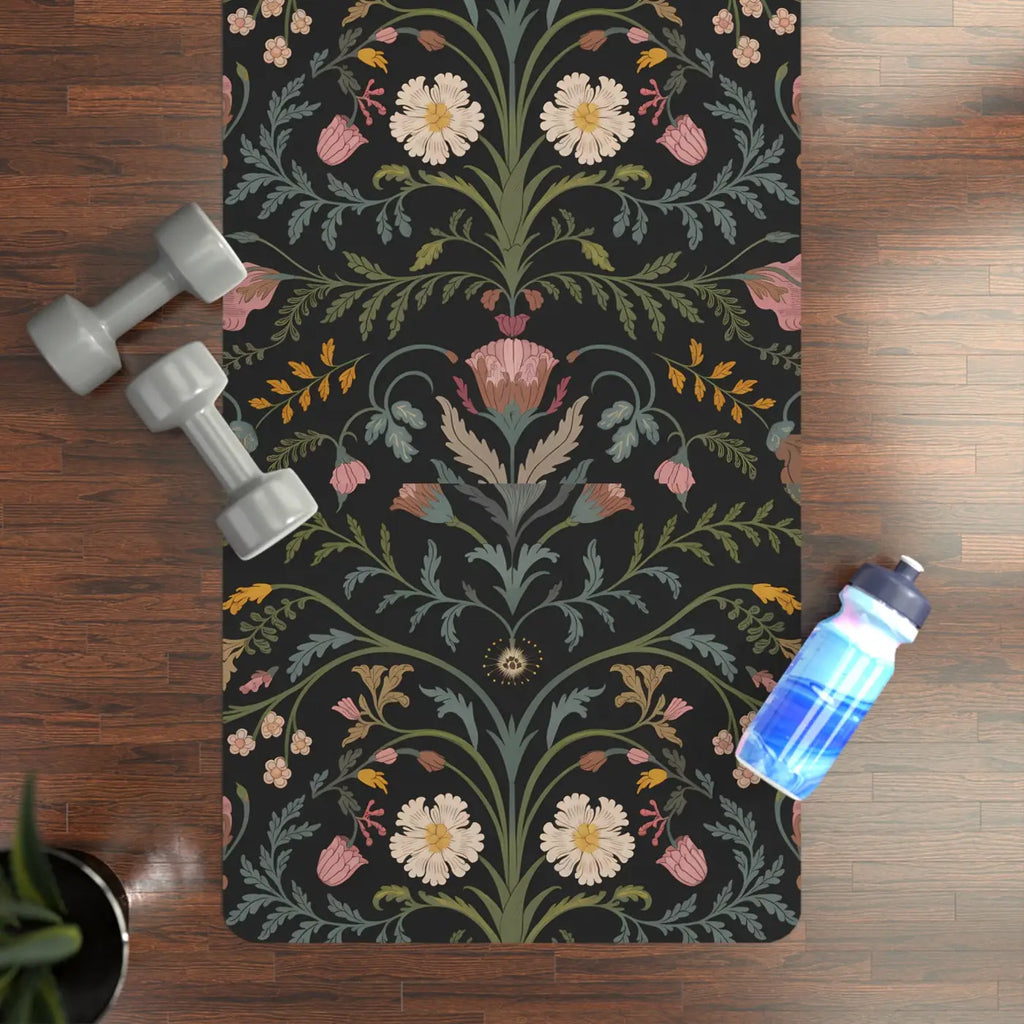Floral Rubber Yoga Mat - Vibrant Ornate Pattern - DipaliZ
