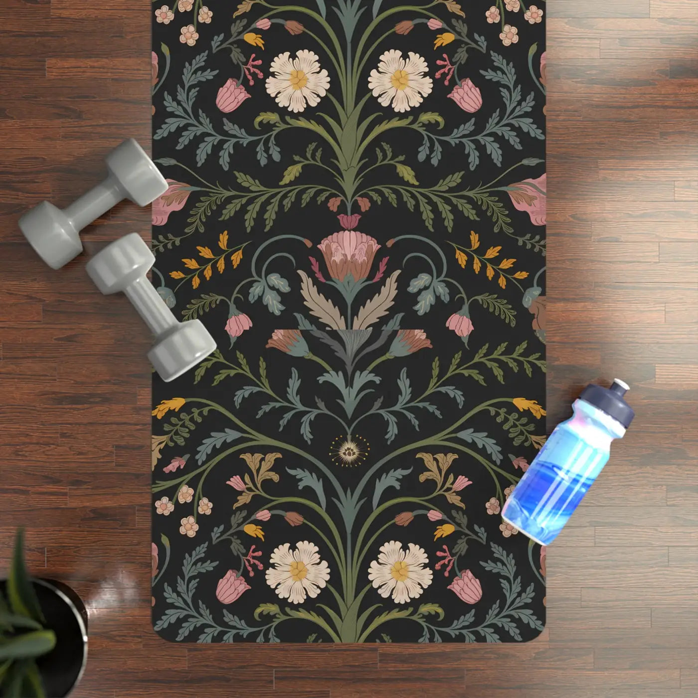 Floral Rubber Yoga Mat - Vibrant Ornate Pattern - DipaliZ