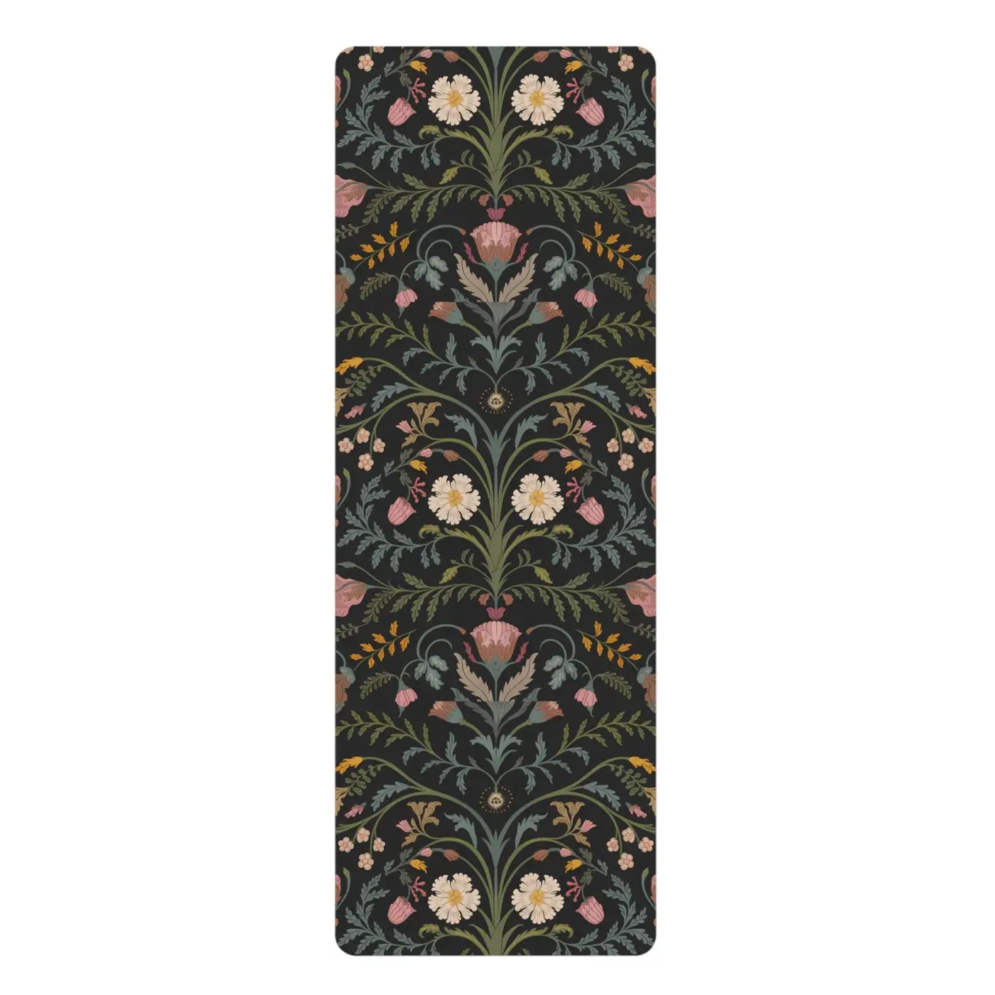 Floral Rubber Yoga Mat - Vibrant Ornate Pattern - DipaliZ