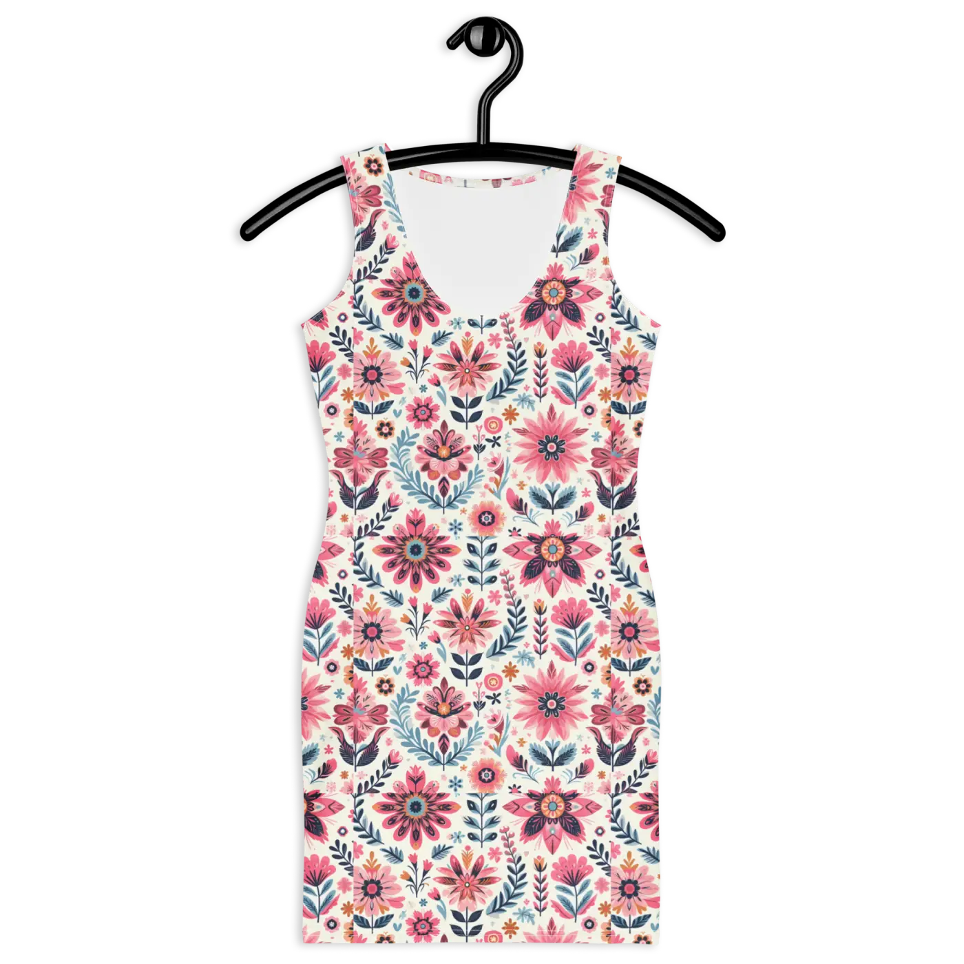 Floral Pattern Bodycon Dress - Curve Hugging Style - DipaliZ