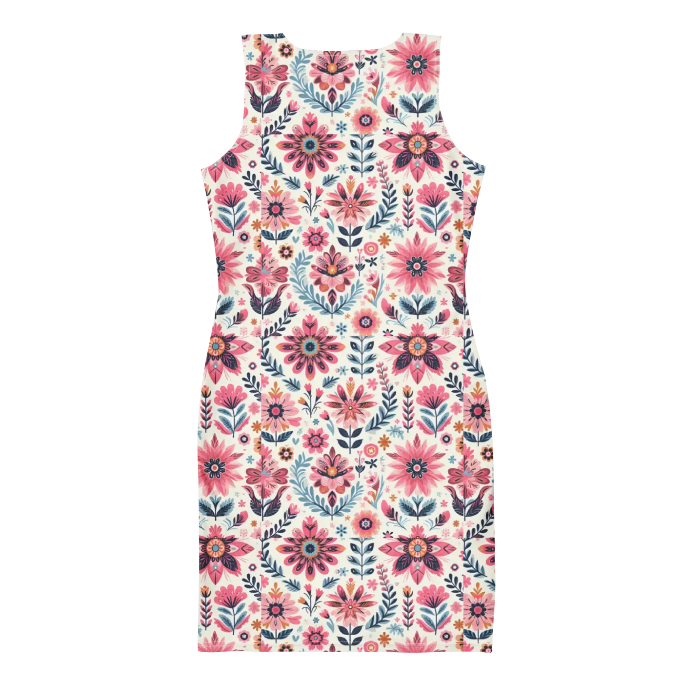 Floral Pattern Bodycon Dress - Curve Hugging Style - DipaliZ