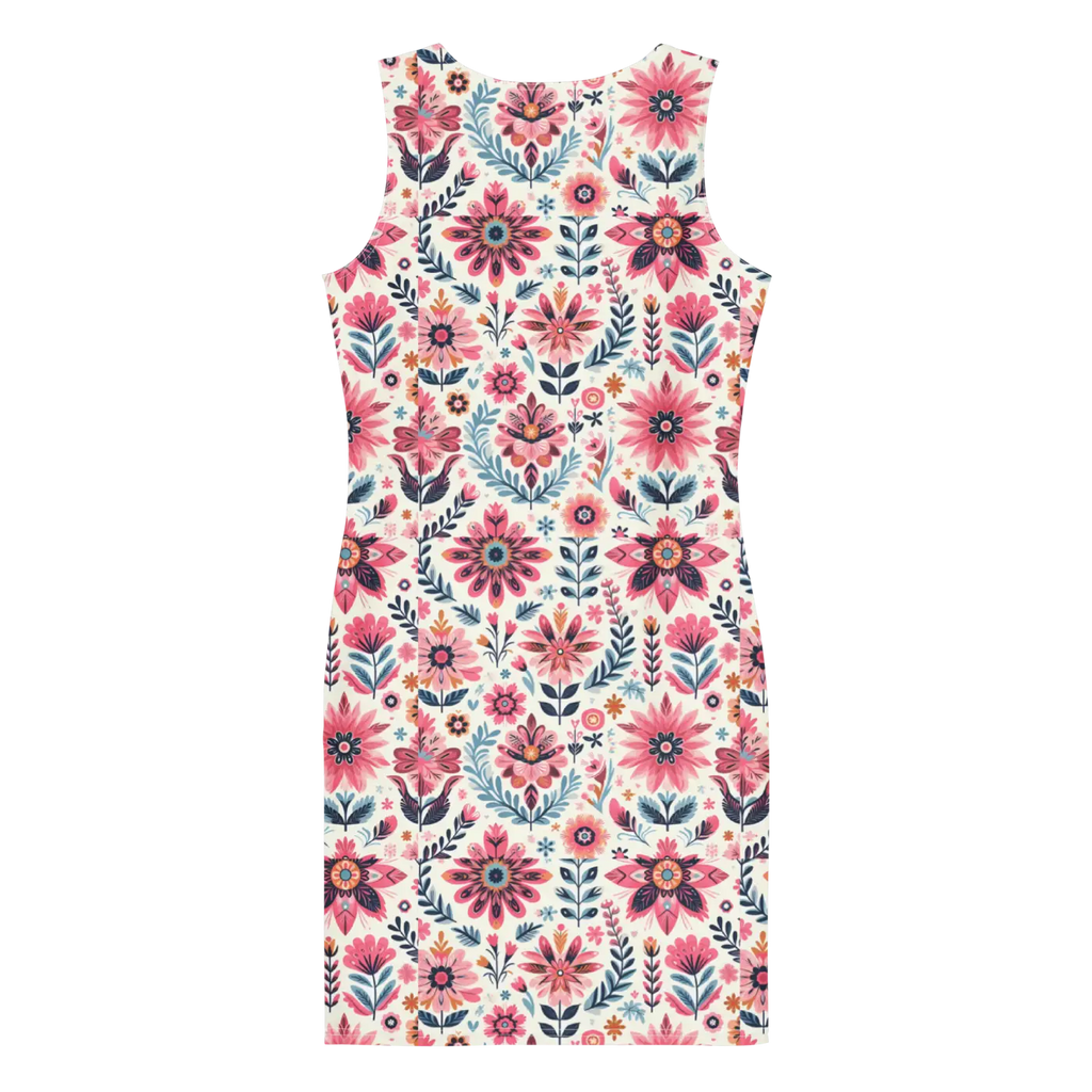 Floral Pattern Bodycon Dress - Curve Hugging Style - DipaliZ