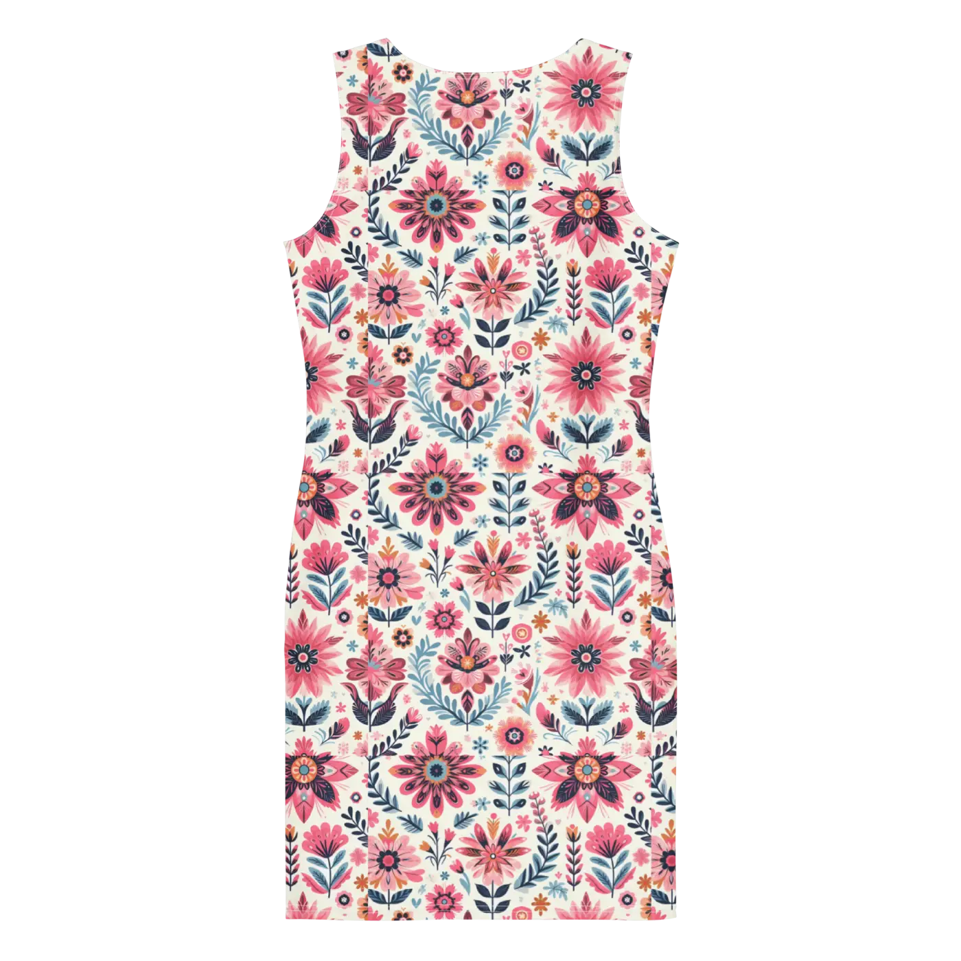 Floral Pattern Bodycon Dress - Curve Hugging Style - DipaliZ