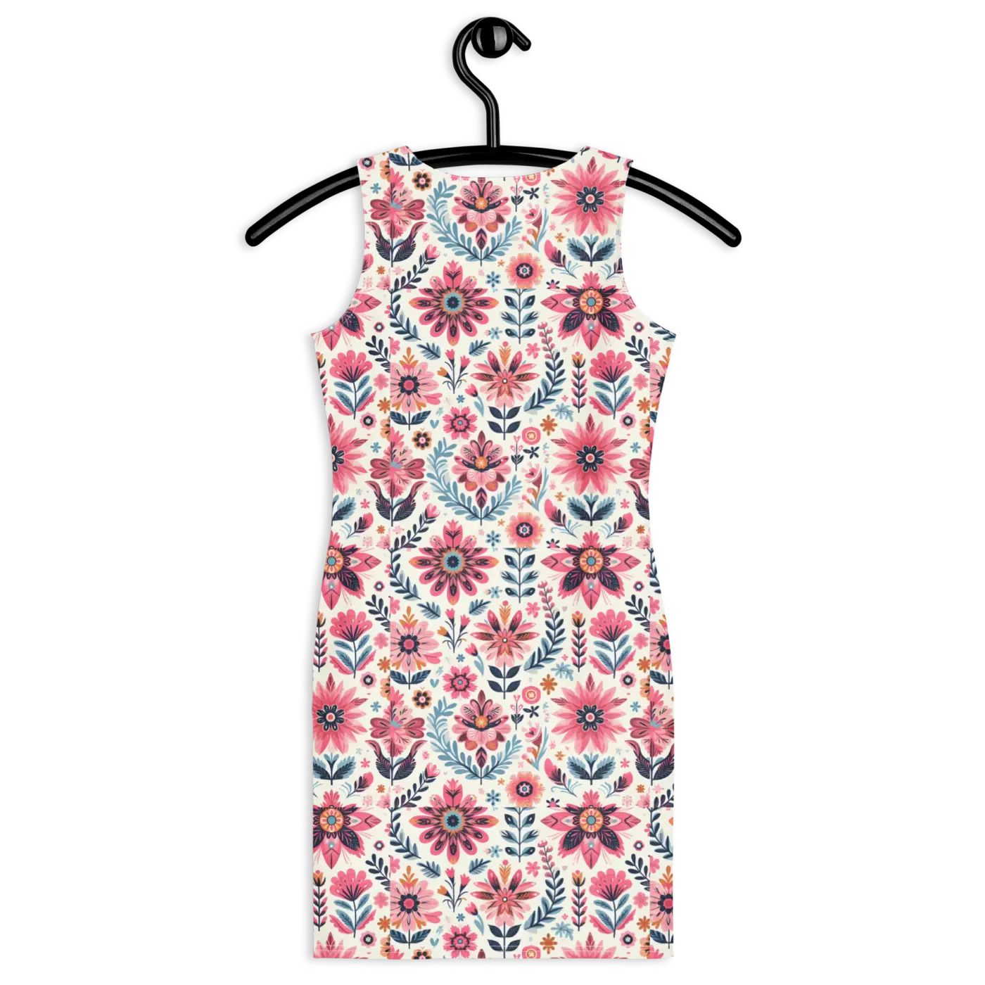 Floral Pattern Bodycon Dress - Curve Hugging Style - DipaliZ