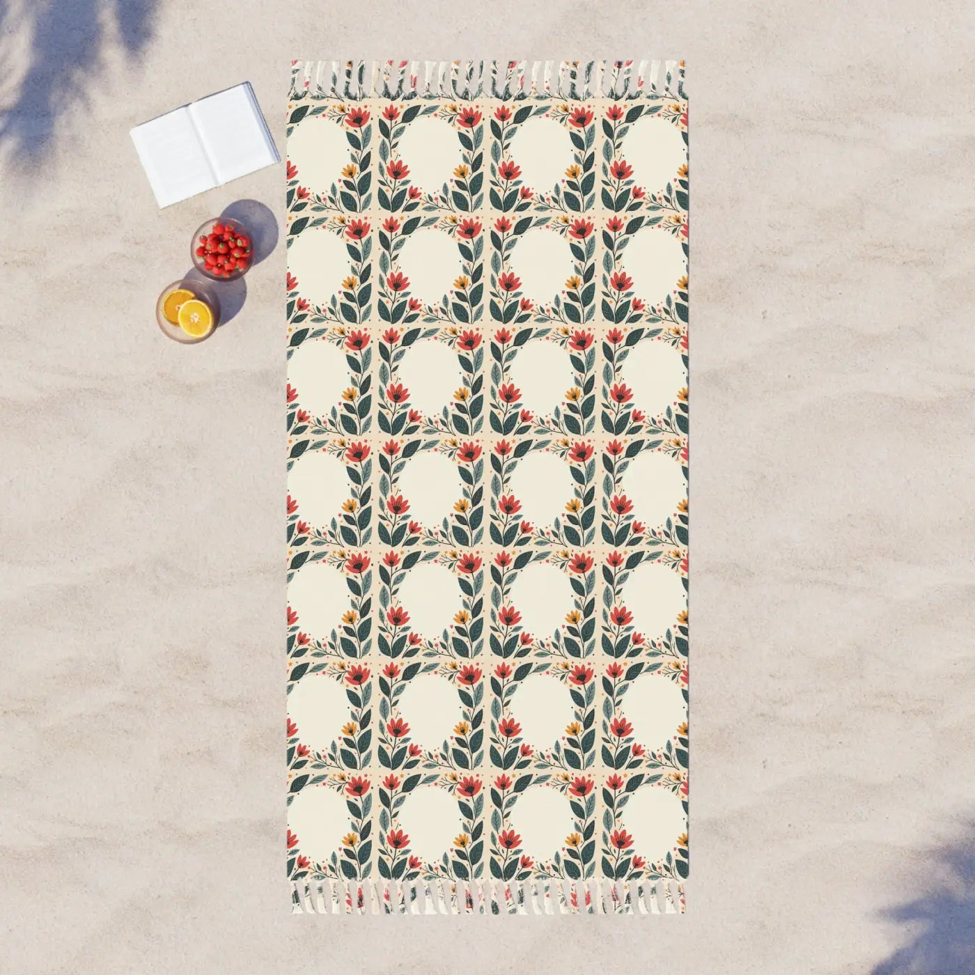 Boho Beach Blanket - Vibrant Floral Pattern for Sun Lovers - DipaliZ