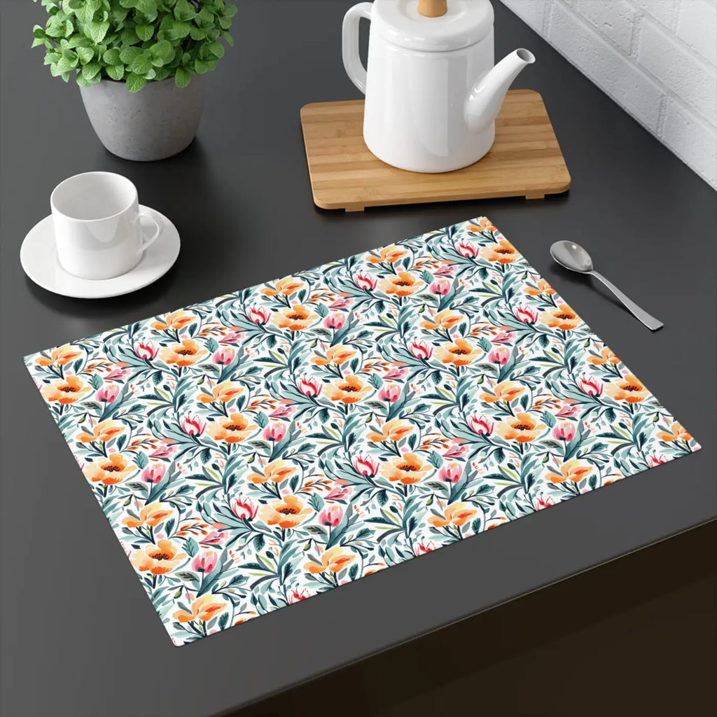 Floral Pattern Placemat - Vibrant Cotton Dining Decor - DipaliZ