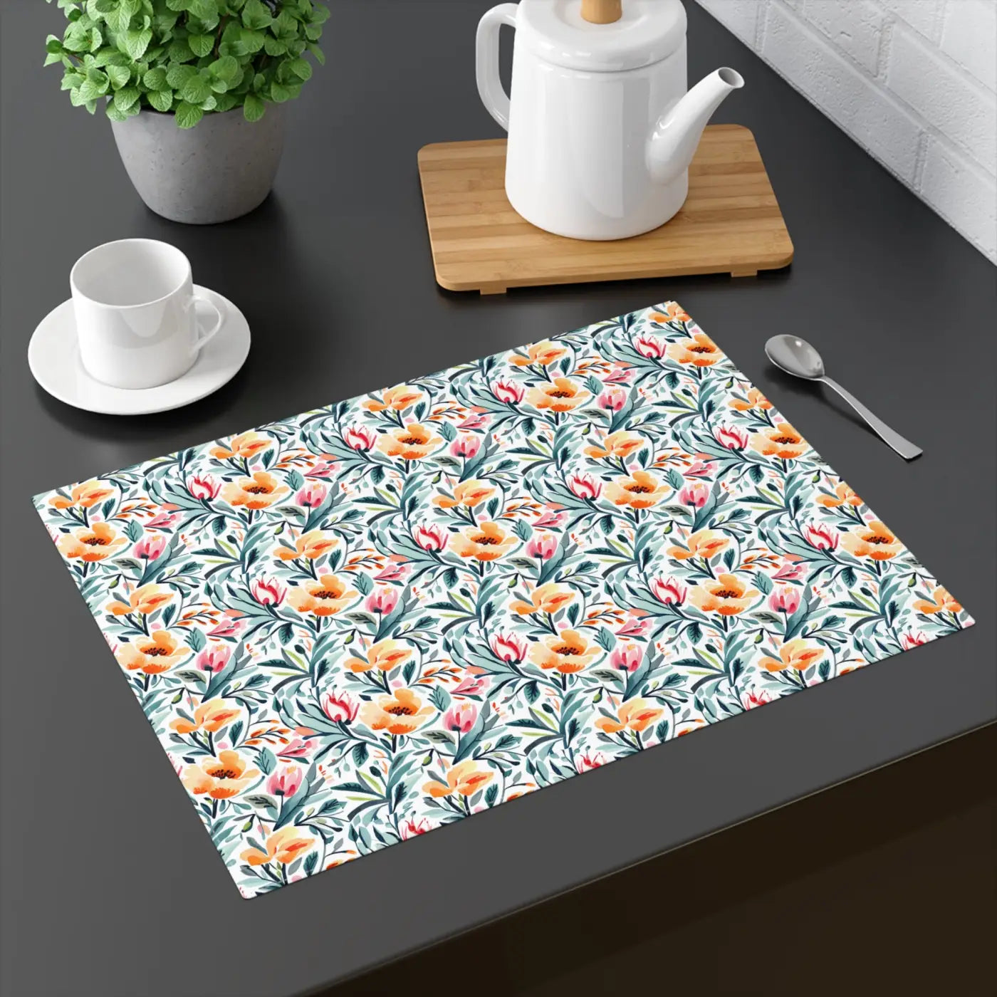 Floral Pattern Placemat - Vibrant Cotton Dining Decor - DipaliZ