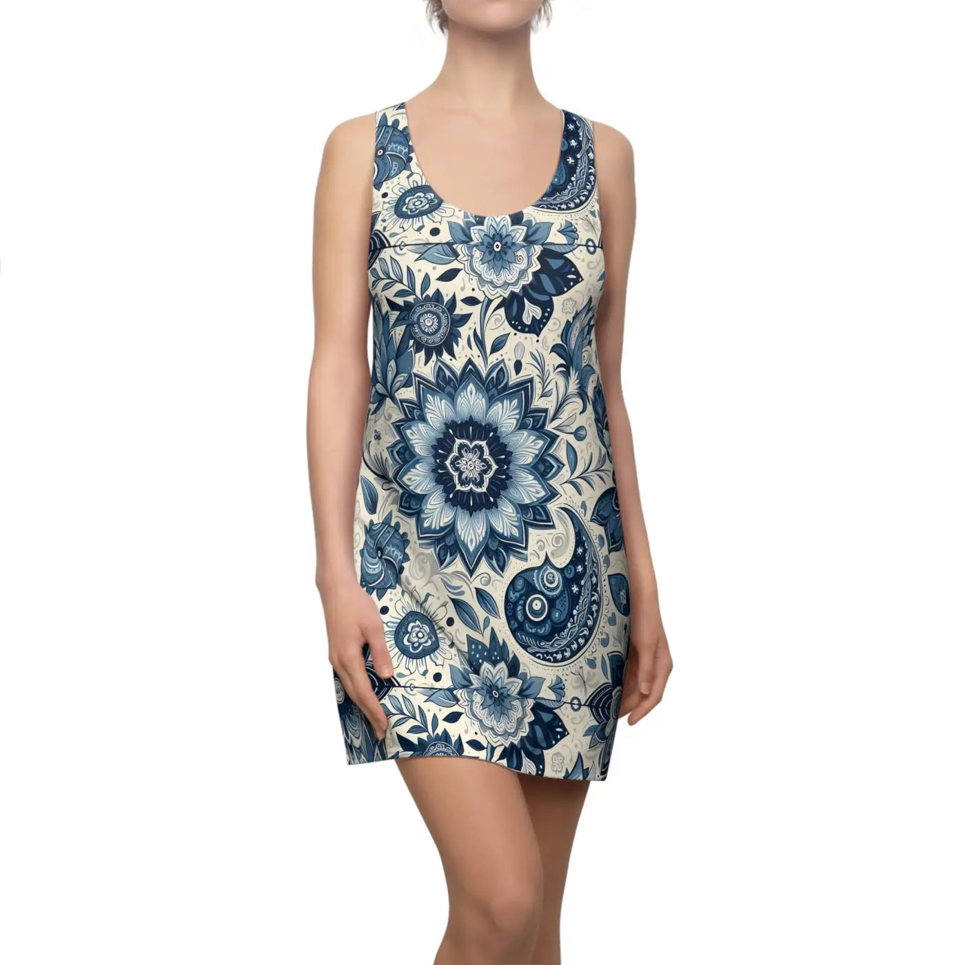 Pattern Racerback Dress - Boho Summer Style - DipaliZ