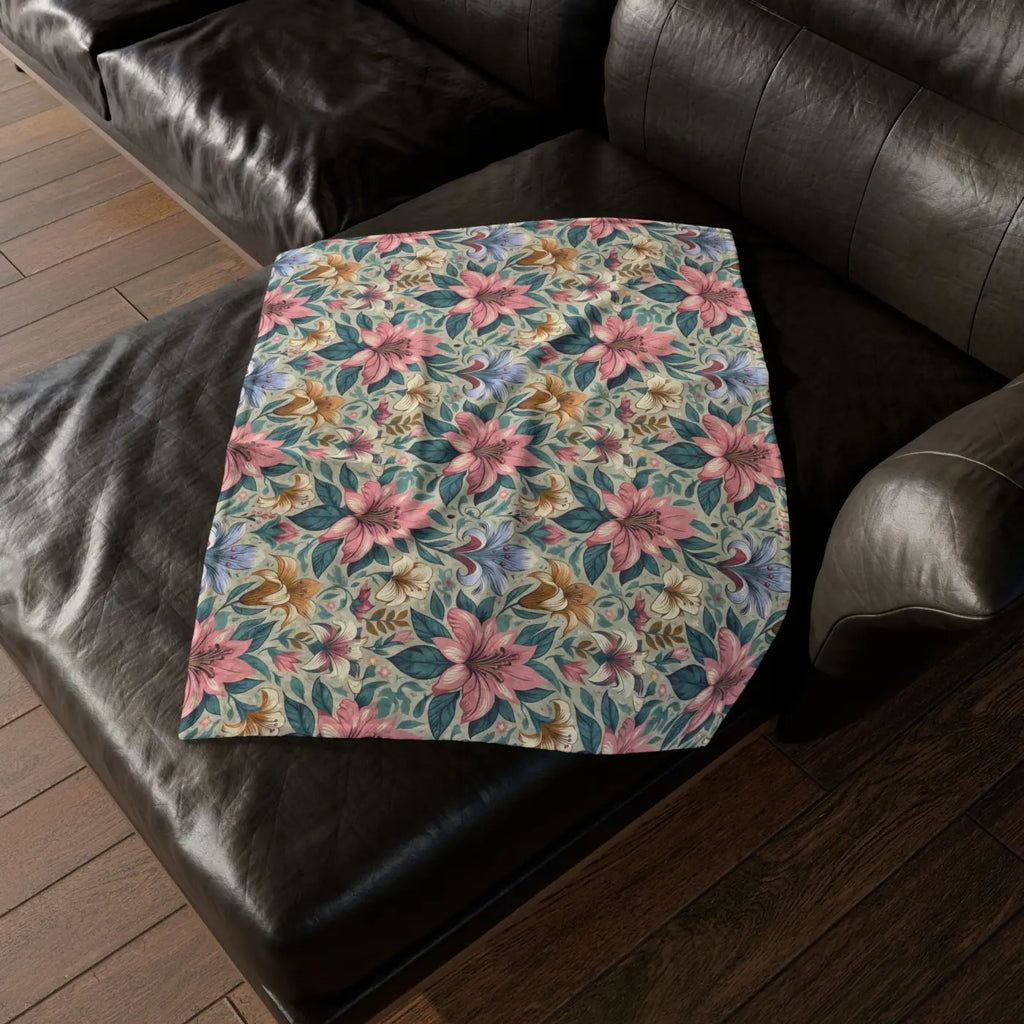Soft Polyester Blanket - Floral One-Sided Print - DipaliZ