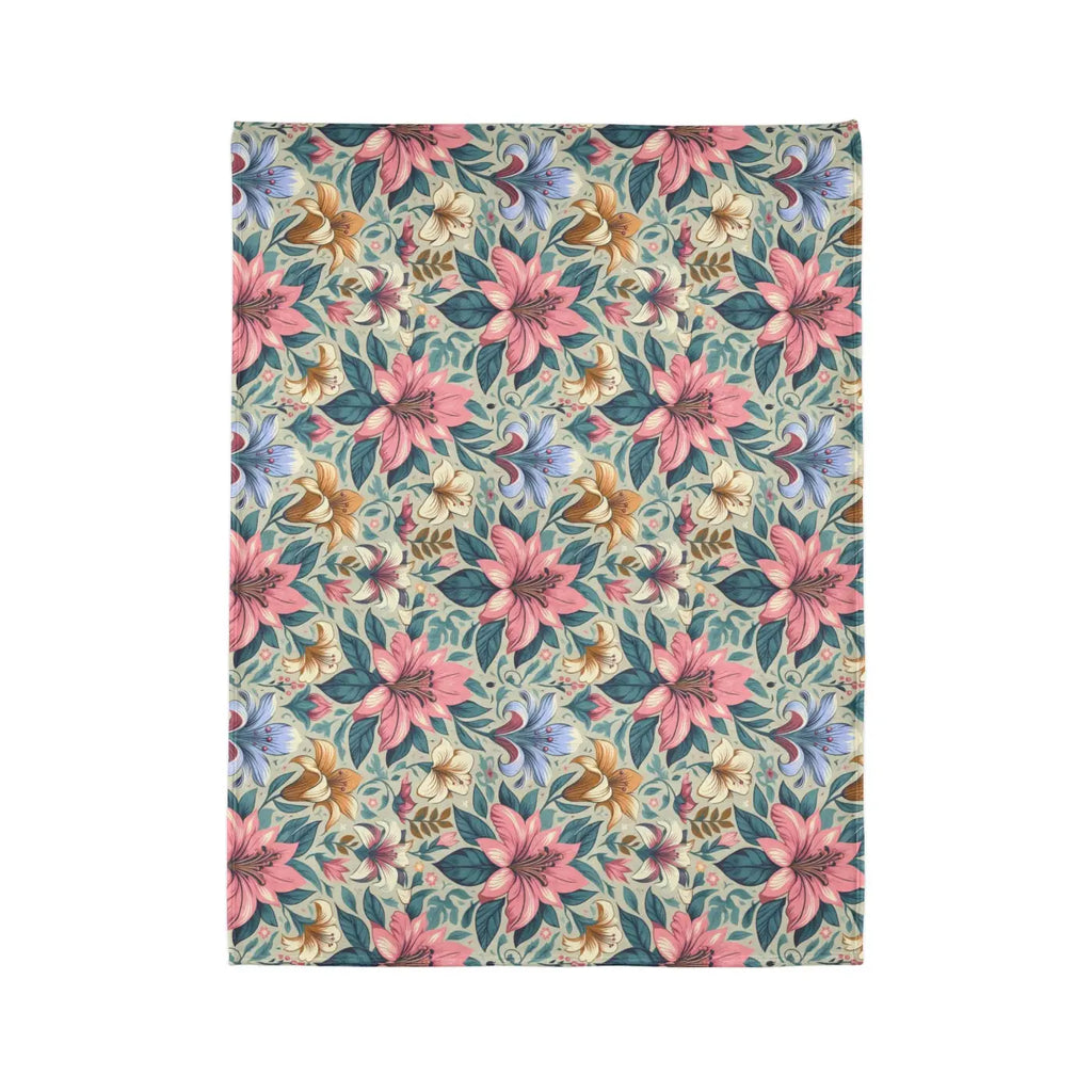Soft Polyester Blanket - Floral One-Sided Print - DipaliZ