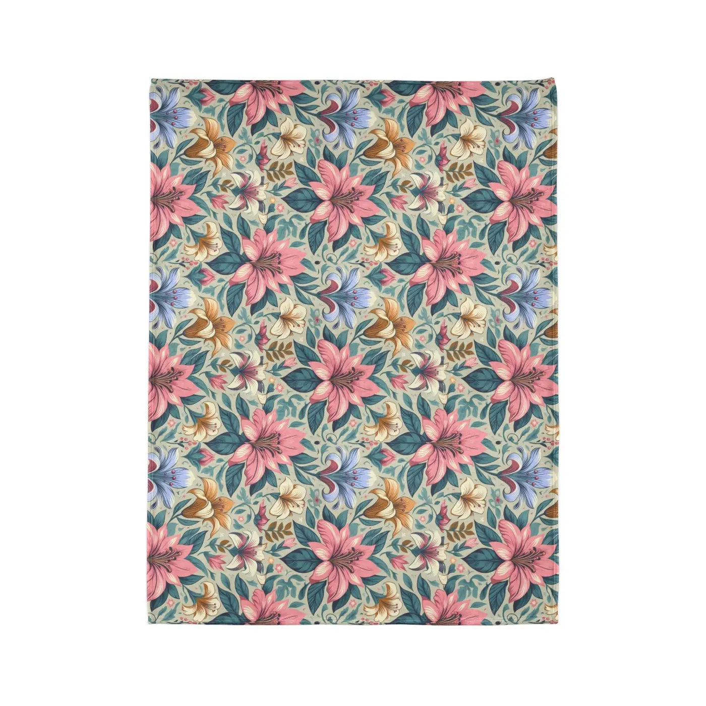 Soft Polyester Blanket - Floral One-Sided Print - DipaliZ