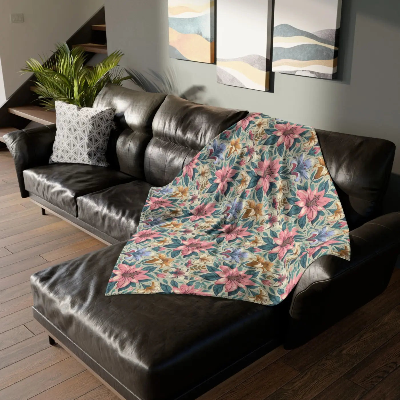 Soft Polyester Blanket - Floral One-Sided Print - DipaliZ