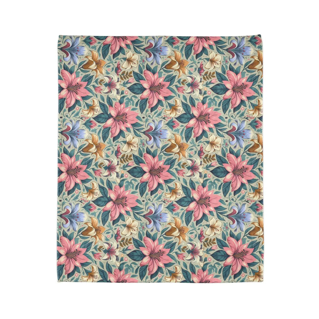 Soft Polyester Blanket - Floral One-Sided Print - DipaliZ