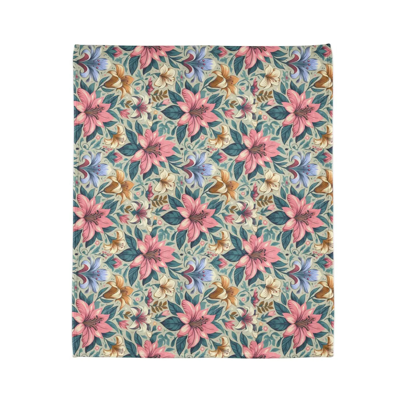 Soft Polyester Blanket - Floral One-Sided Print - DipaliZ