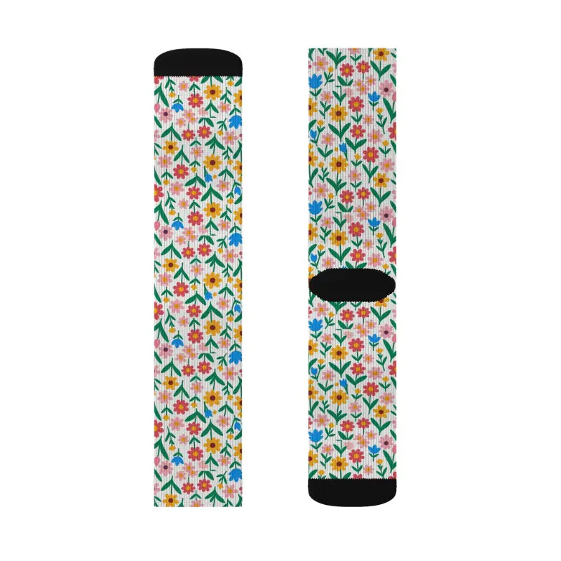 Floral Print Socks - Bold Sublimation Design for Women - DipaliZ