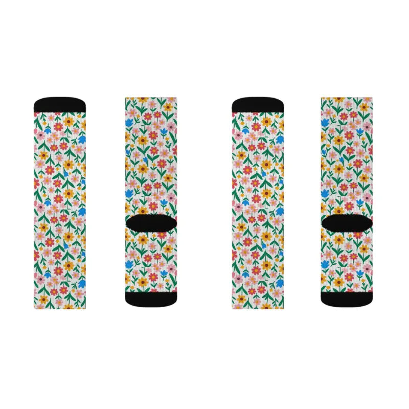 Floral Print Socks - Bold Sublimation Design for Women - DipaliZ