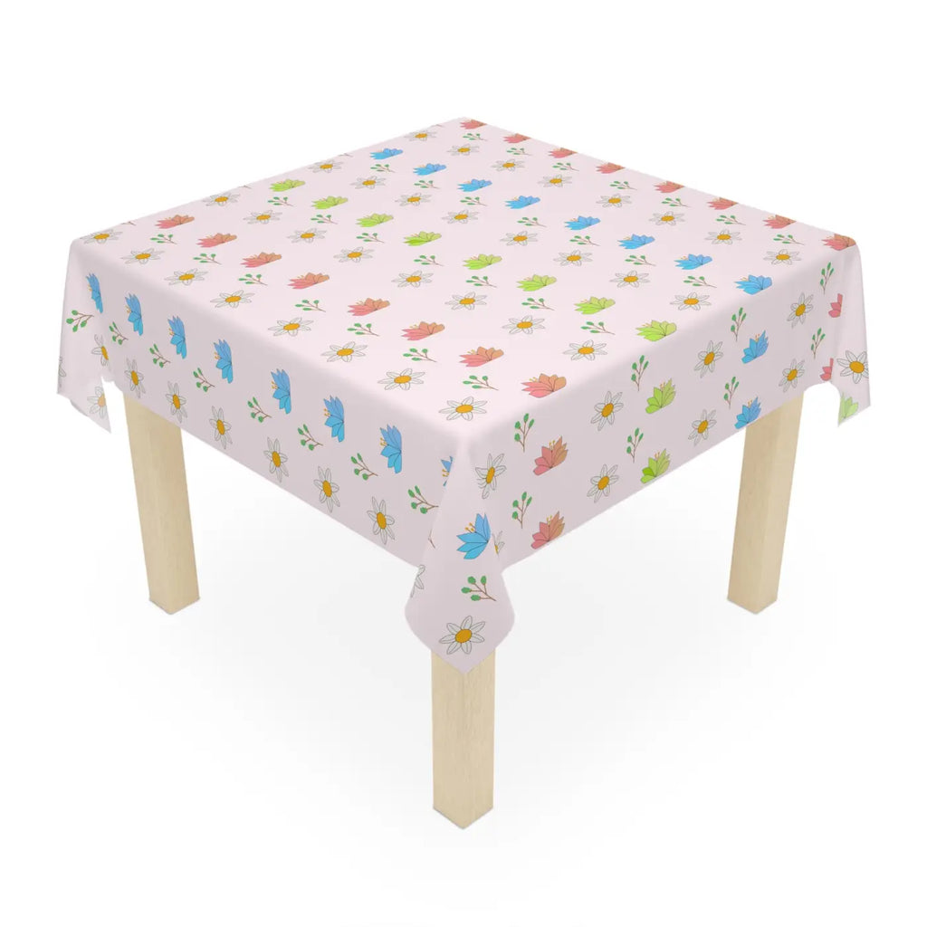 Floral Pink Tablecloth - One Sided Print Polyester - DipaliZ