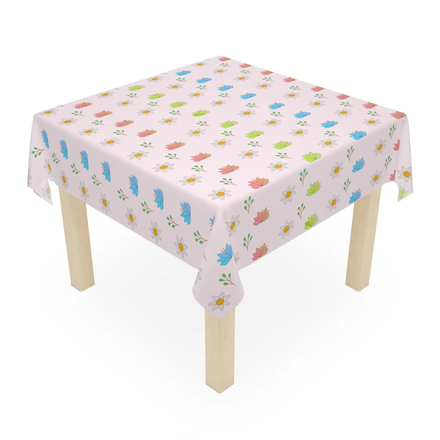 Floral Pink Tablecloth - One Sided Print Polyester - DipaliZ