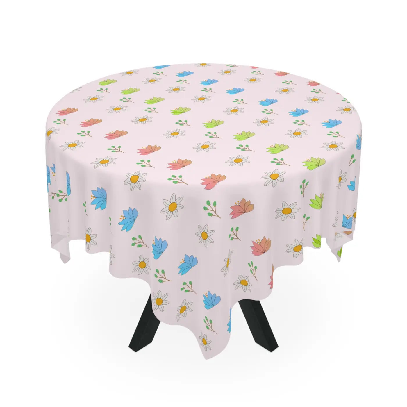 Floral Pink Tablecloth - One Sided Print Polyester - DipaliZ