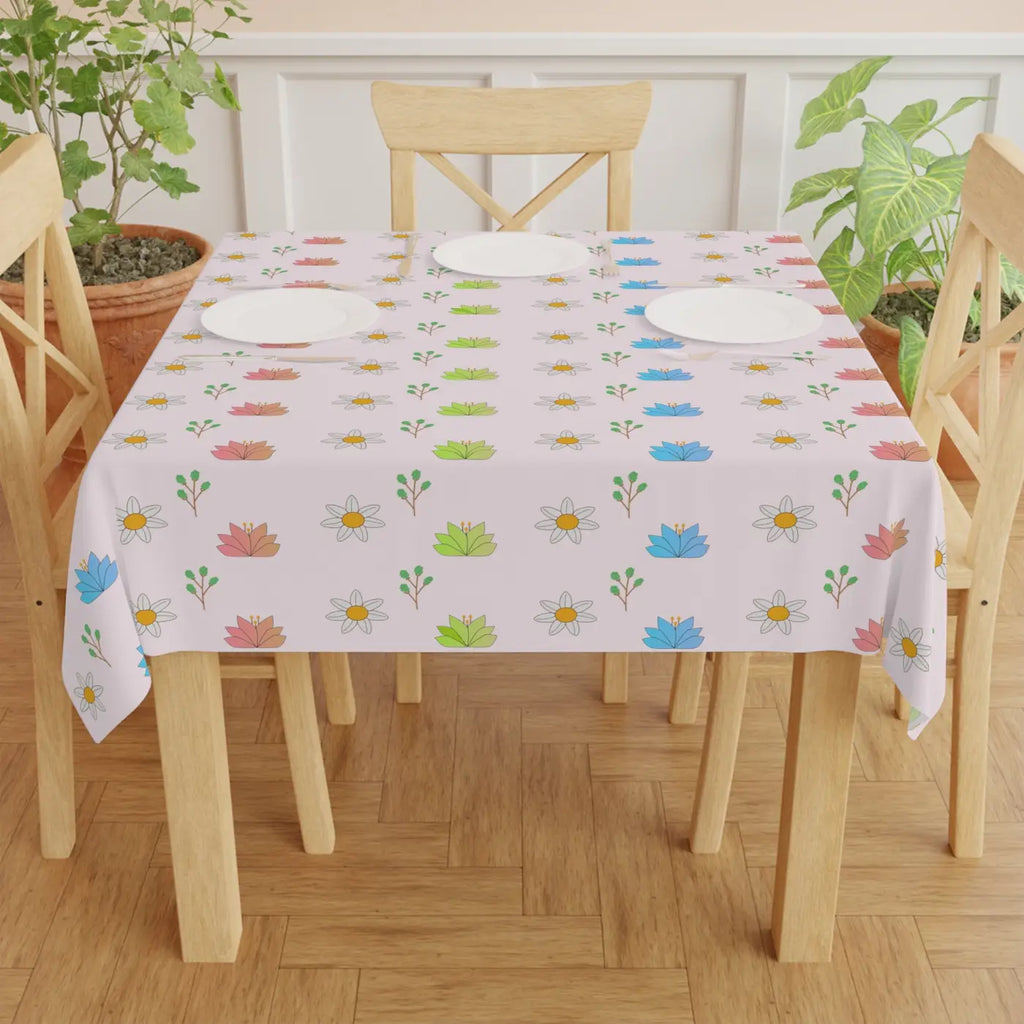 Floral Pink Tablecloth - One Sided Print Polyester - DipaliZ
