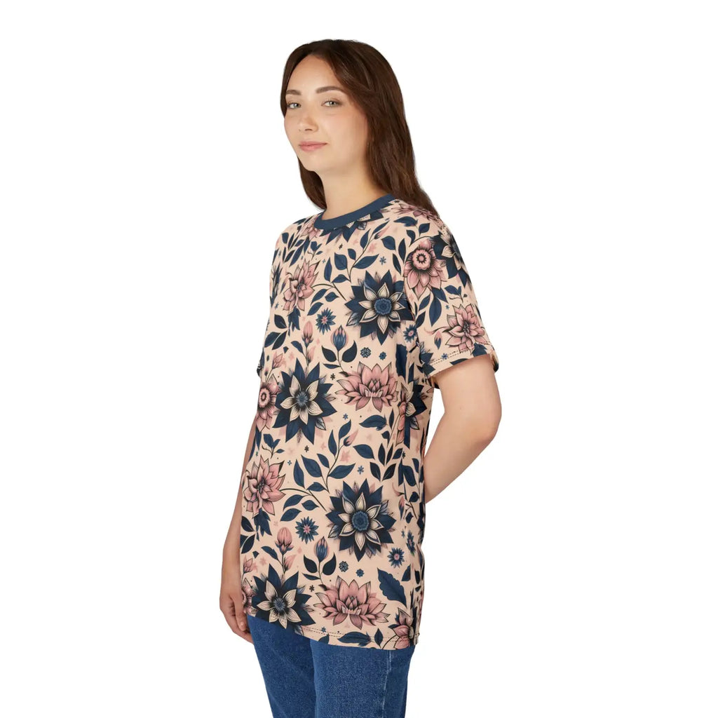 Floral Pattern Unisex Tee - Boho Chic Summer Style - DipaliZ