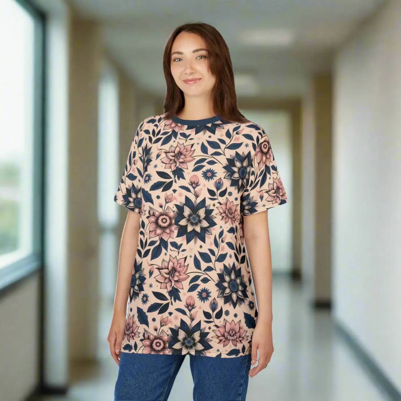 Floral Pattern Unisex Tee - Boho Chic Summer Style - DipaliZ