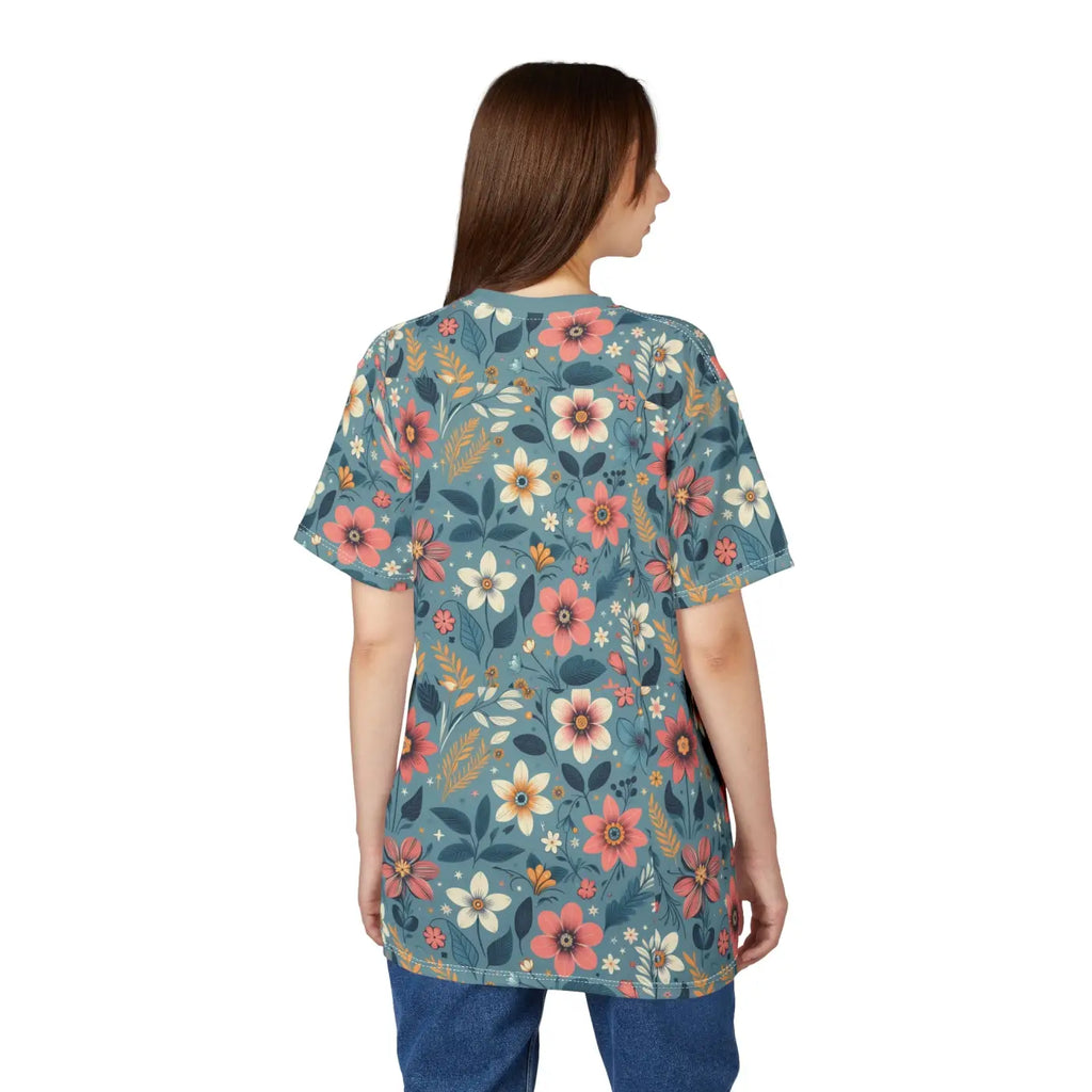Vibrant Floral Pattern Unisex Tee - Sustainable Fashion - DipaliZ