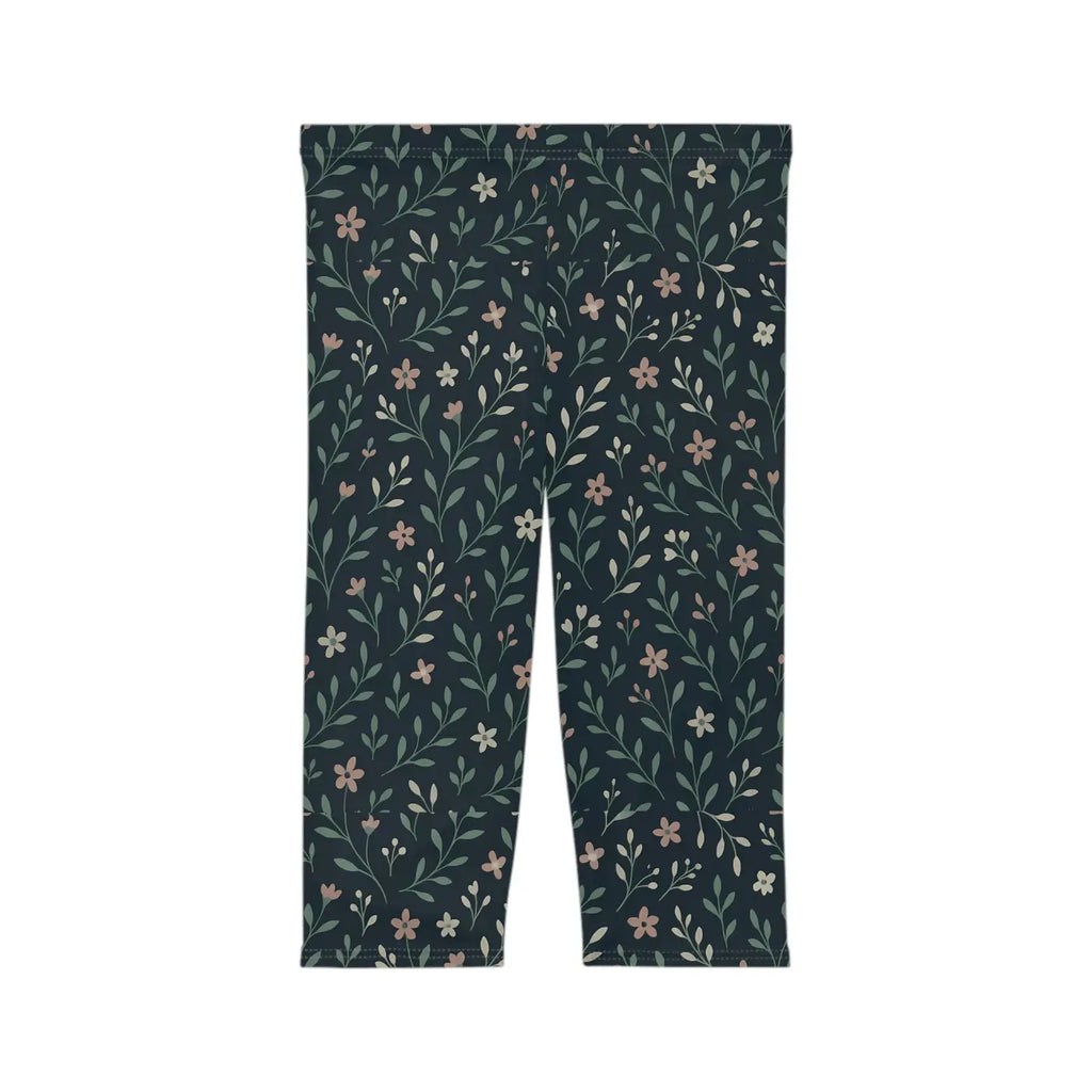 Floral Capri Leggings - Comfortable Workout Style - DipaliZ