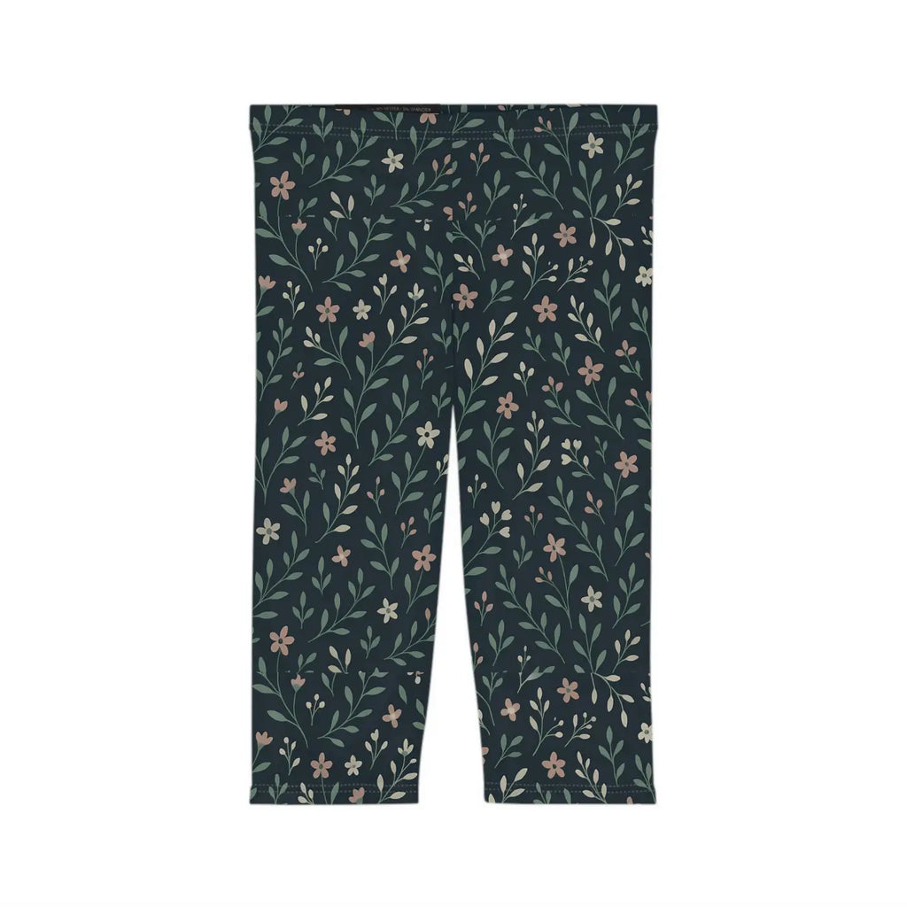 Floral Capri Leggings - Comfortable Workout Style - DipaliZ