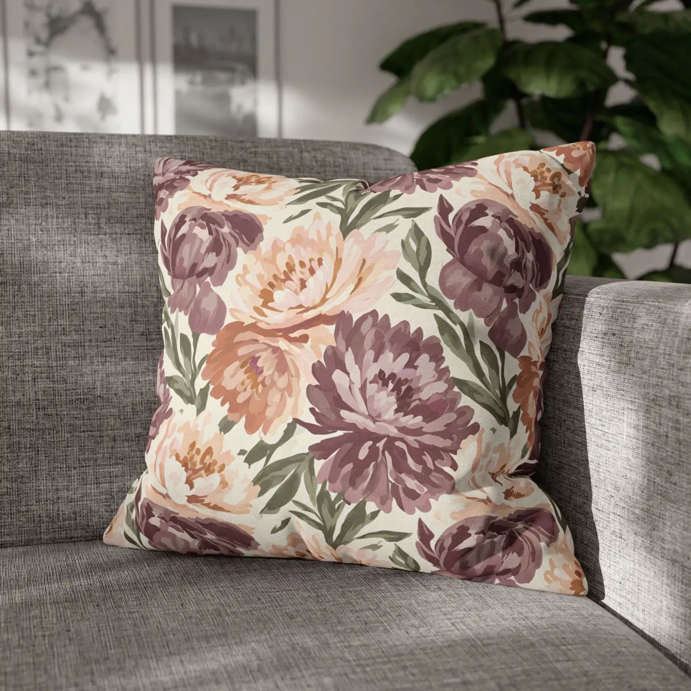 Floral Peony Pillowcase - Garden Vibes Decorative Throw - DipaliZ