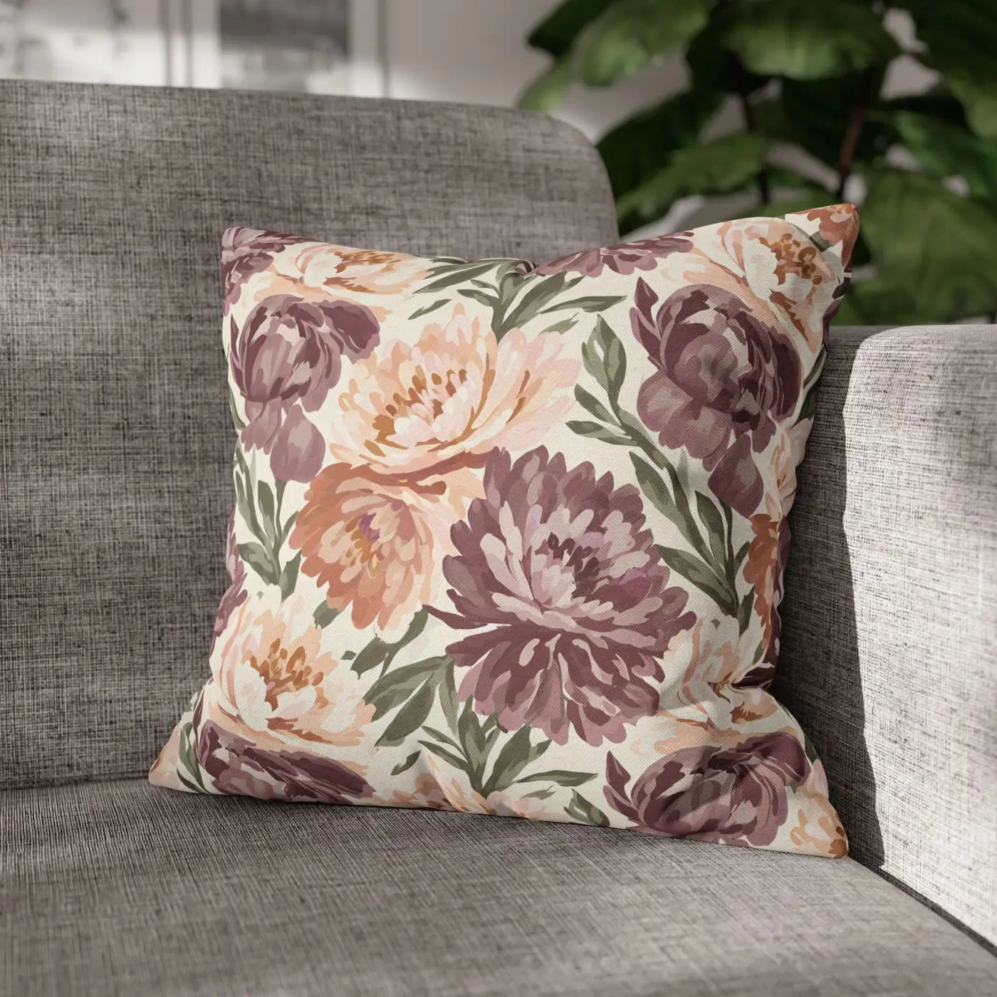 Floral Peony Pillowcase - Garden Vibes Decorative Throw - DipaliZ