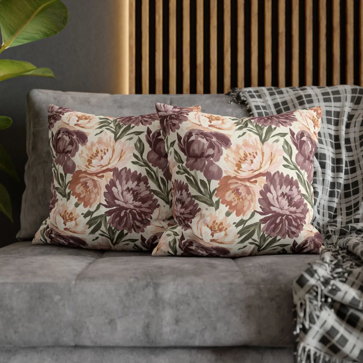 Floral Peony Pillowcase - Garden Vibes Decorative Throw - DipaliZ