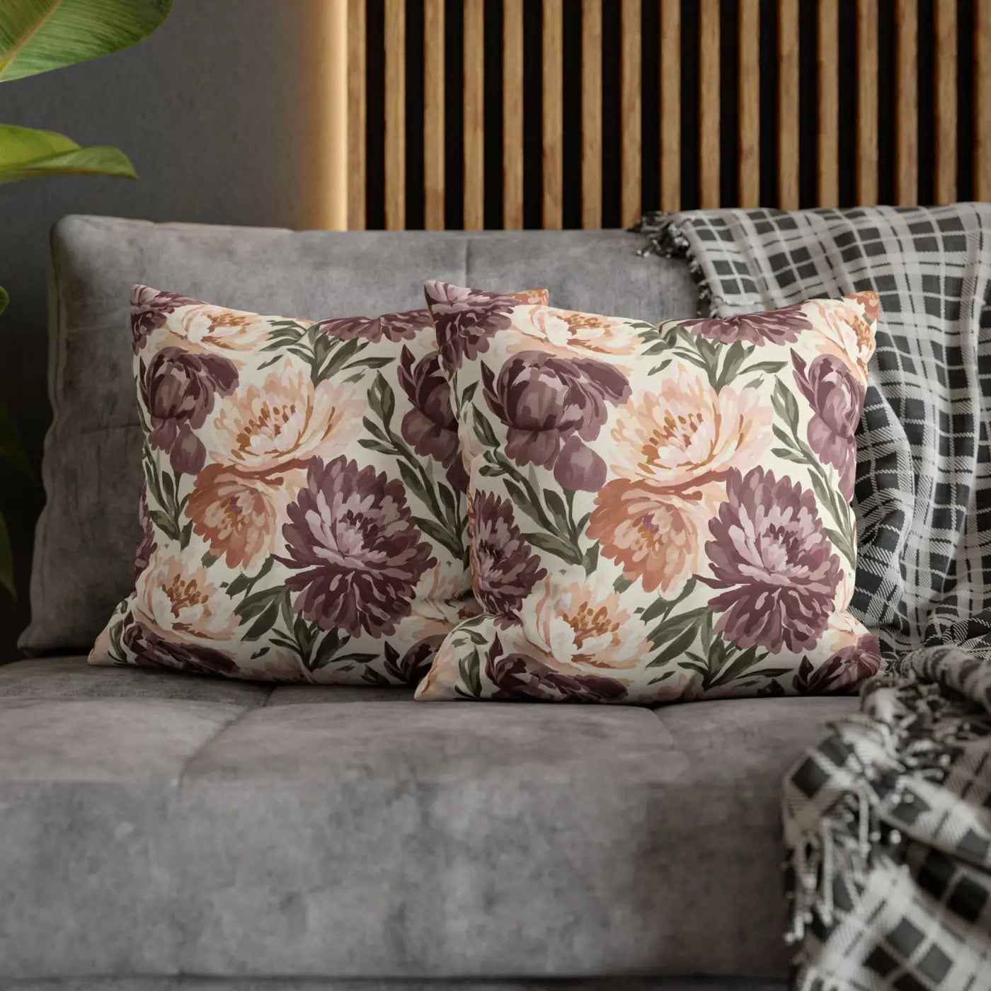 Floral Peony Pillowcase - Garden Vibes Decorative Throw - DipaliZ