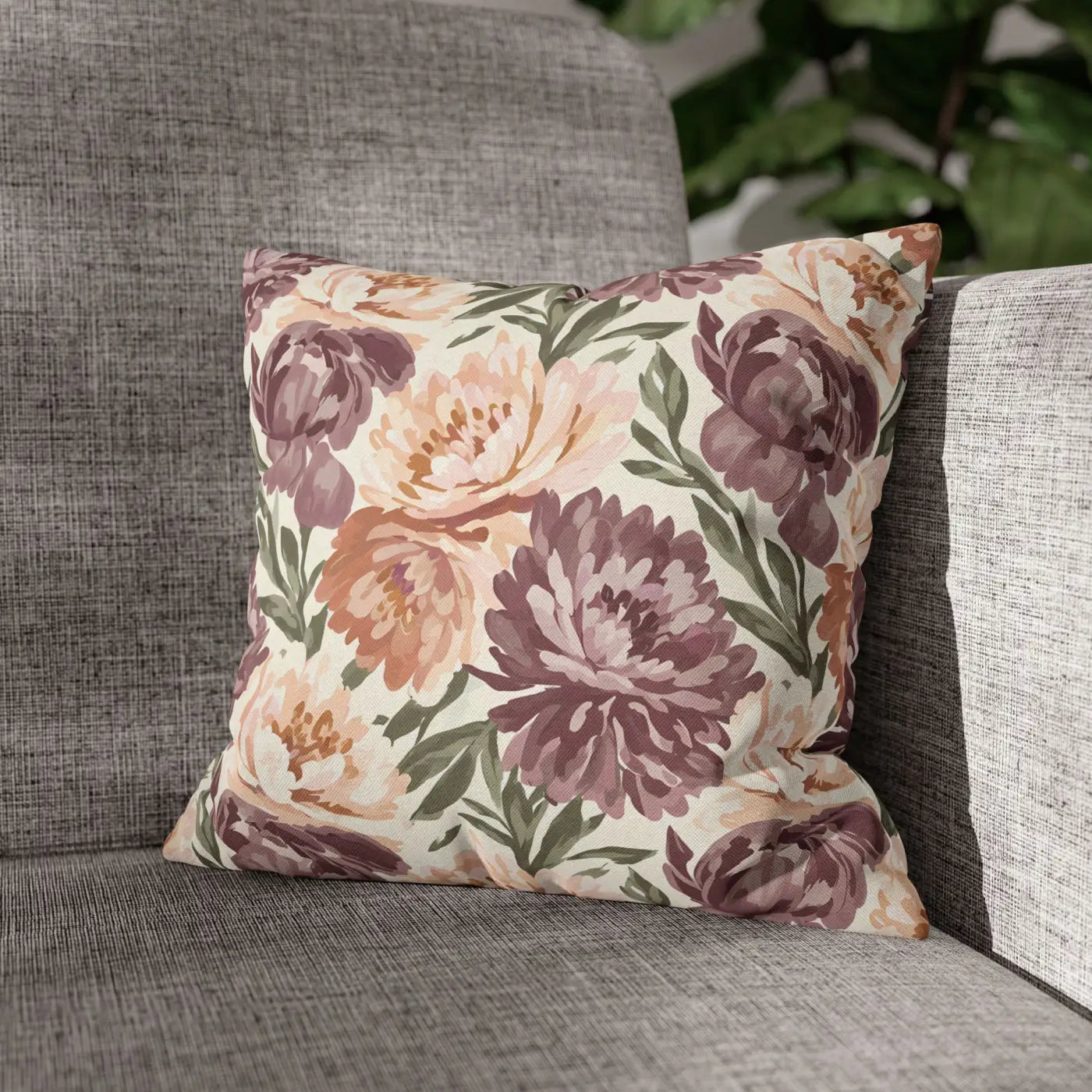 Floral Peony Pillowcase - Garden Vibes Decorative Throw - DipaliZ