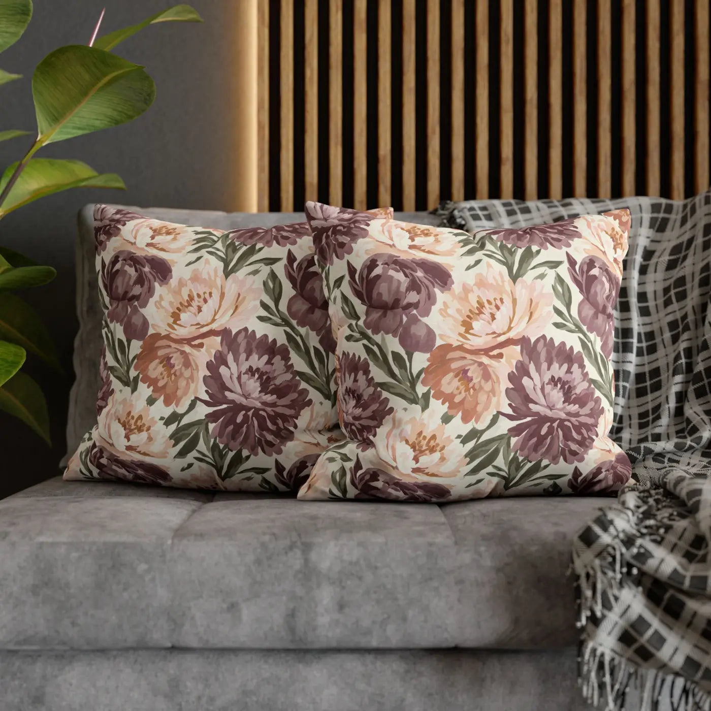 Floral Peony Pillowcase - Garden Vibes Decorative Throw - DipaliZ