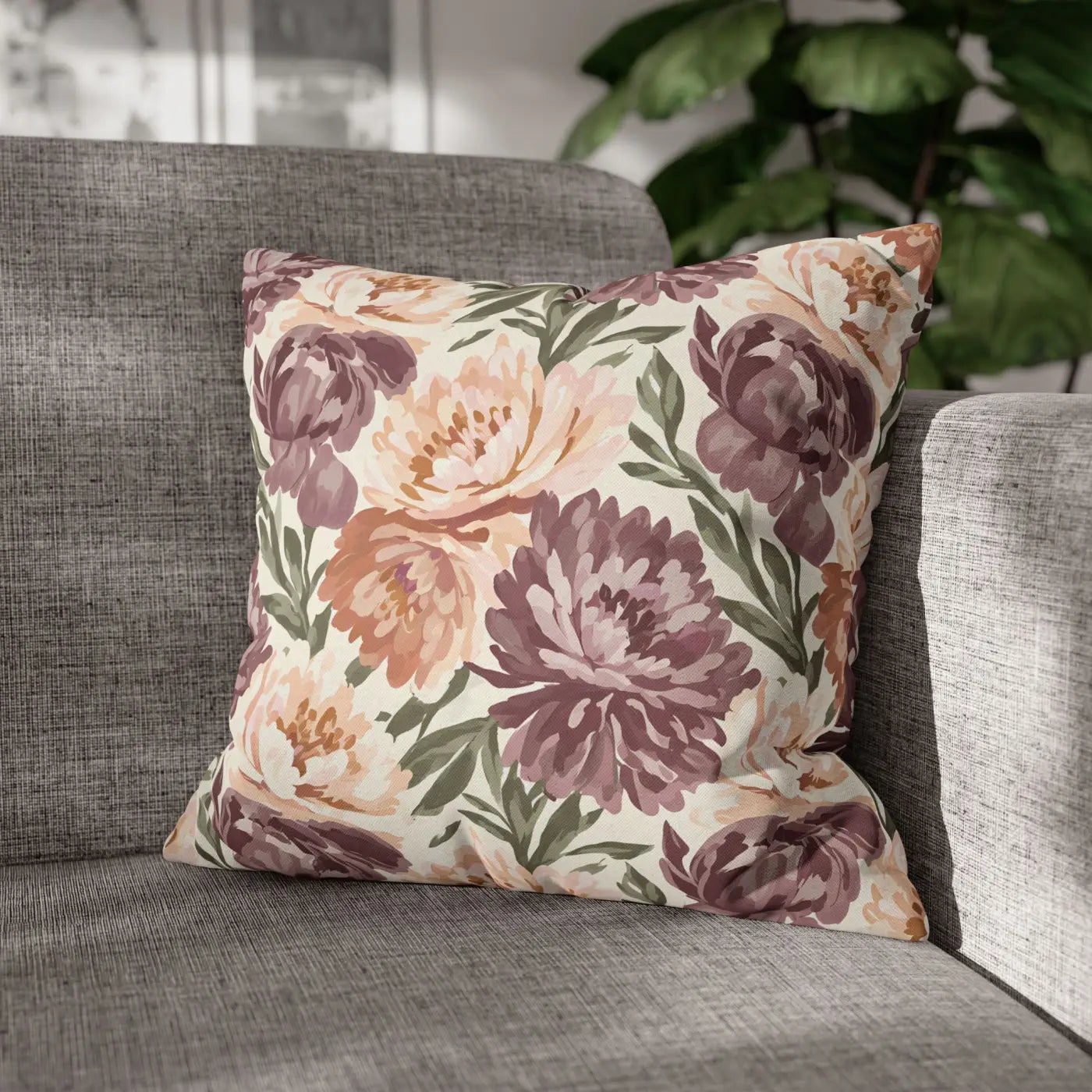 Floral Peony Pillowcase - Garden Vibes Decorative Throw - DipaliZ