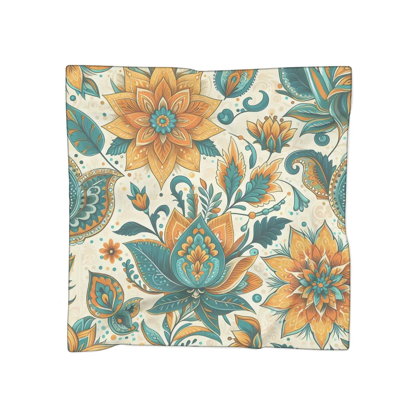 Floral Poly Scarf - Vibrant Botanical Design - DipaliZ